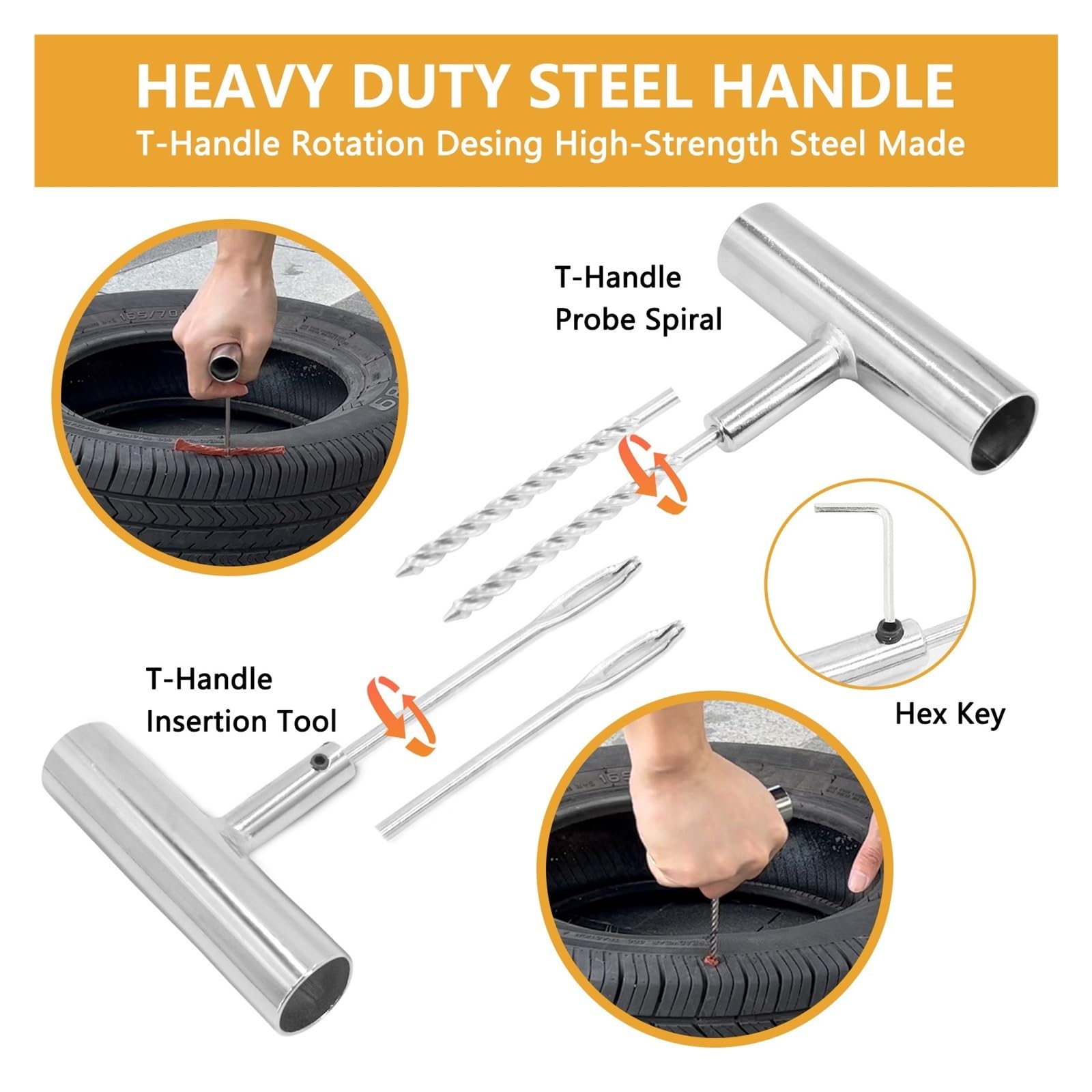 Herramientas de reparación de neumáticos de Coche, alicates multifunción 13 en 1, reparación de neumáticos al vacío, Clavos for Reparar pinchazos y Tapones Planos, Kit de Parche Universal