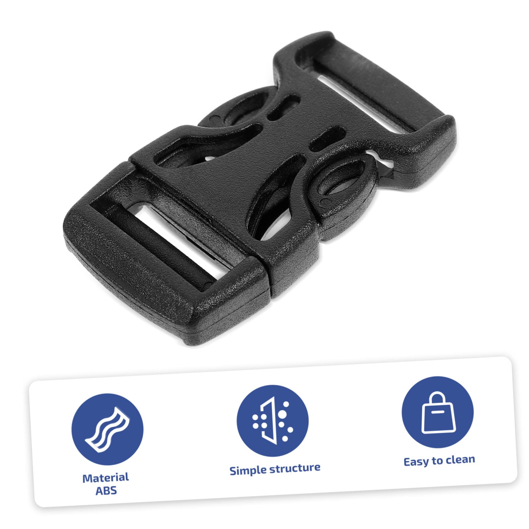 100 Pezzi Fibbie per Cintura da Viaggio in Abs Nero Design Creativo e Chiusura di Sicurezza Rimovibile, per Zaini, Valigie e Lavori Manuali Fai-da-te