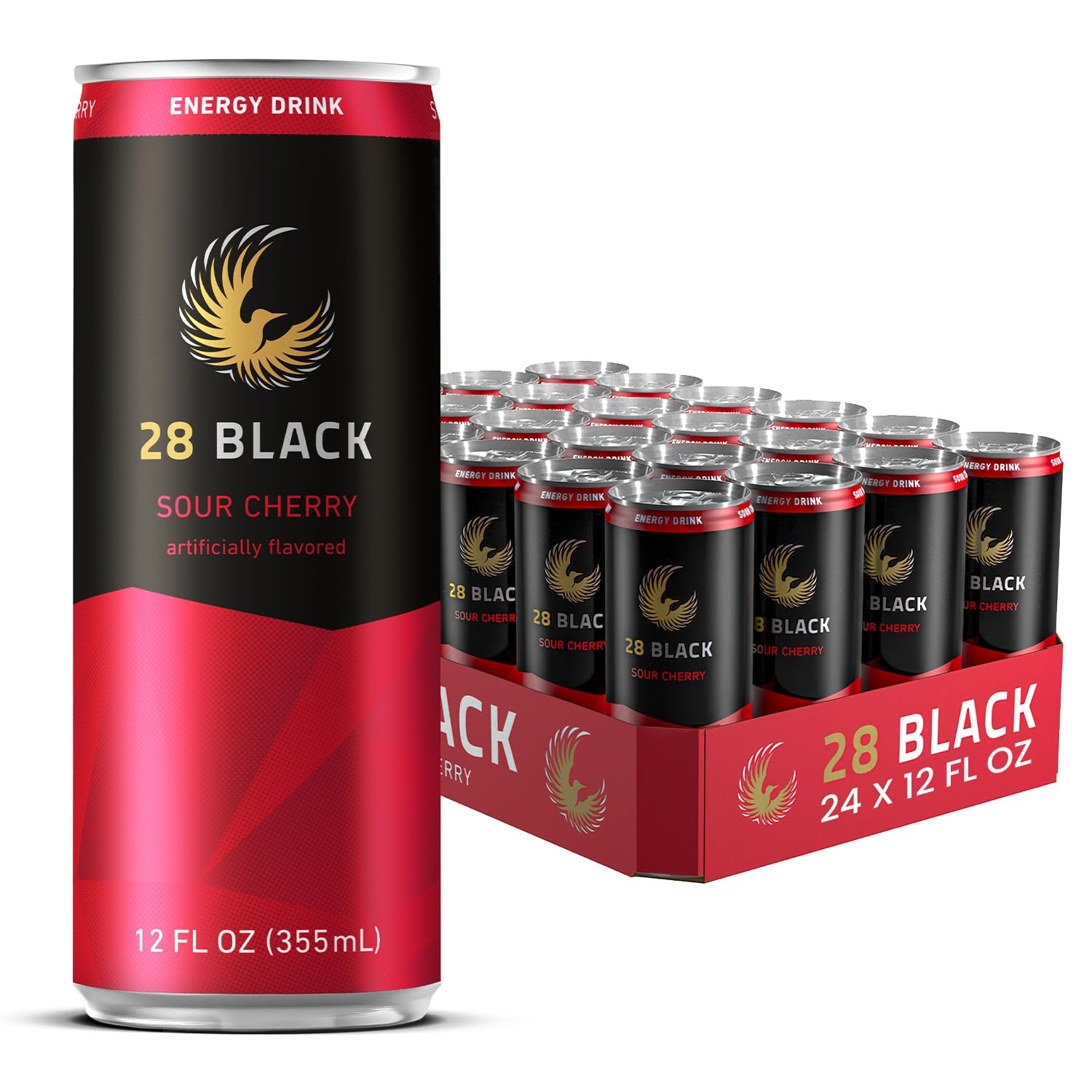 28 BLACK Sour Cherry, 12 Fl Oz, 24 Cans