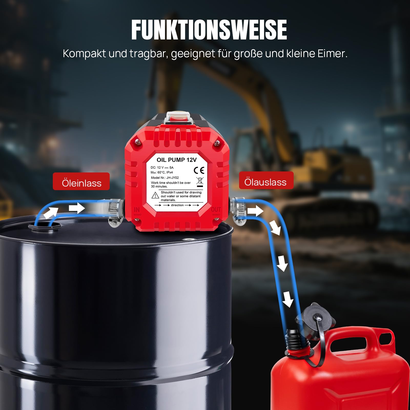 12V 100W Ölabsaugpumpe Benzin Diesel Heizöl Abzieher Transfer Auto Ölpumpe