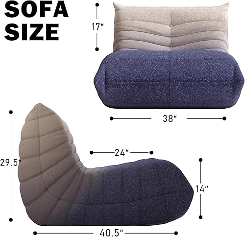 Miniatura 2 de Puf, silla de chimenea, sofá grande para adultos, puf para adolescentes, con espuma cómoda de alta densidad, con espuma viscoelástica, puf para sala