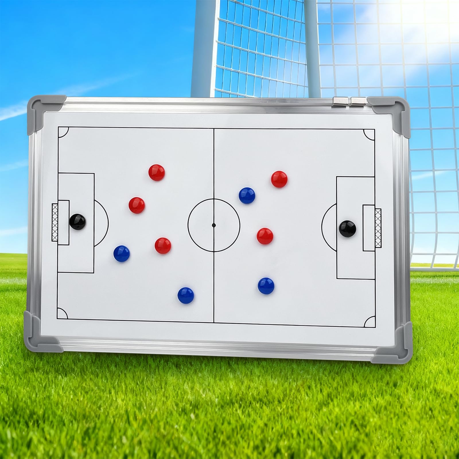 Lavagna Tattica Calcio, Lavagnetta Magnetica, Cartellina Allenatore con Penna Magneti e Accessori, Football Coaching Board, per Insegnare e Formazione, Tattiche e Strategie