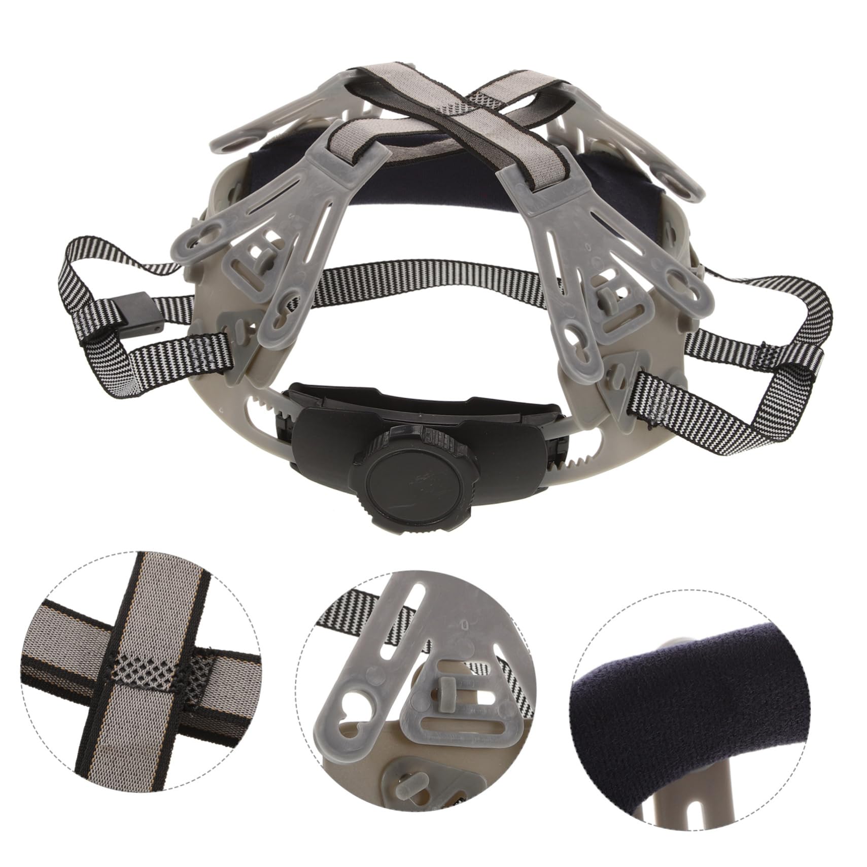 POPETPOP Forro del Casco Barbilla de Casco Universal Casco de construccion Duro suspensión de Casco de Repuesto Reemplazo de suspensión de Casco para Hombres. Tela Grey