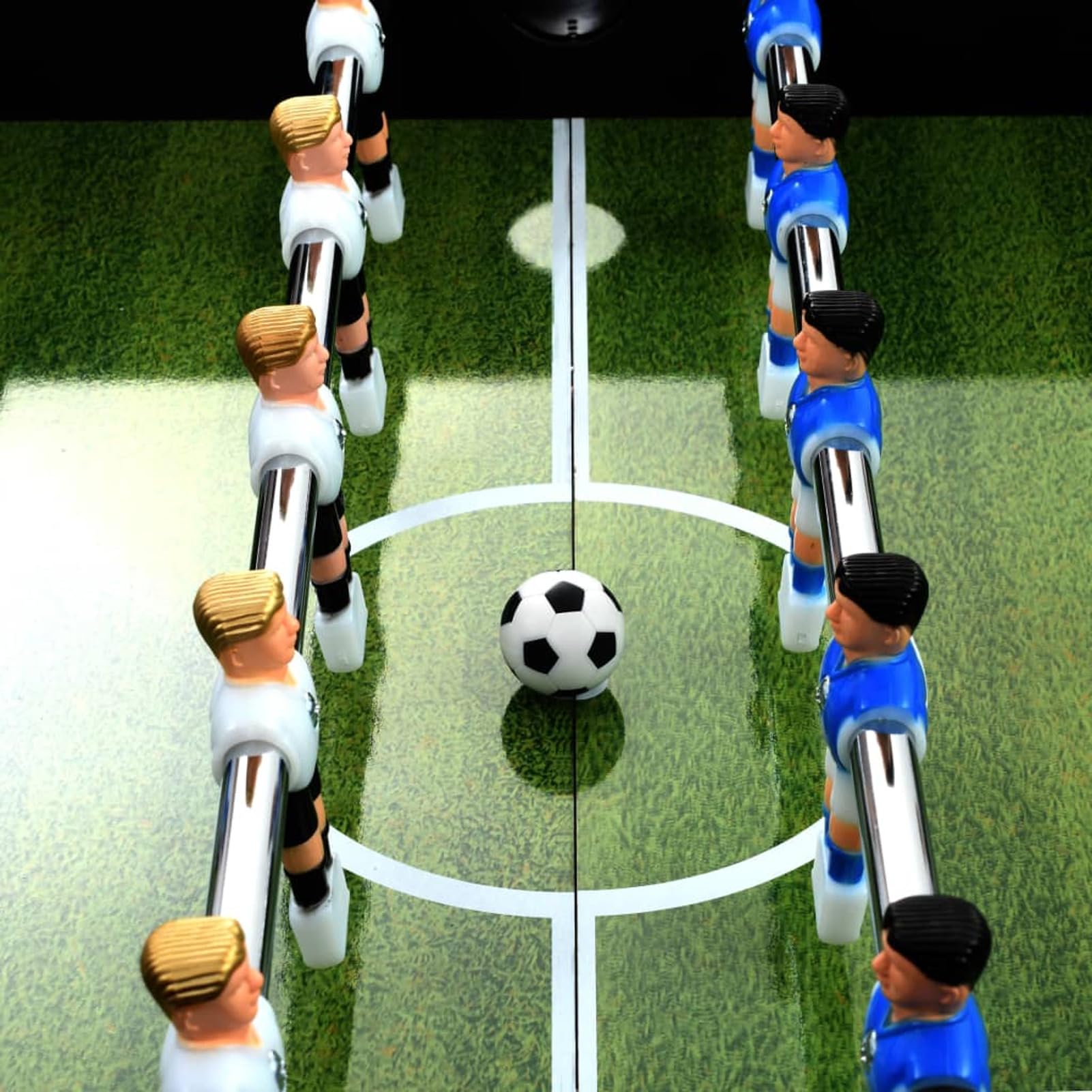 Lechnical Tavolo Calcio Balilla in Acciaio 60 kg 140x74,5x87,5 cm Nero Calcetto
