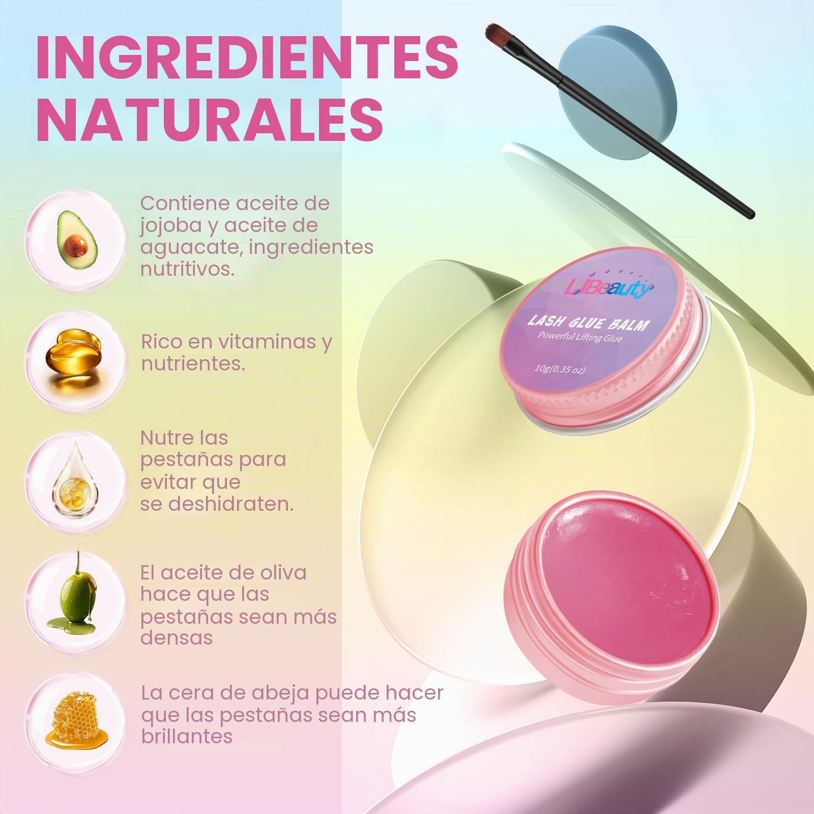 Libeauty Lifting Pestañas, 10ml Kit Lifting de Pestañas, Laminado de Cejas Kit Profesional, Diseño Tubular, Control Preciso de la Cantidad de Emulsión, Fácil De Almacenar, Kit de Laminación de Cejas