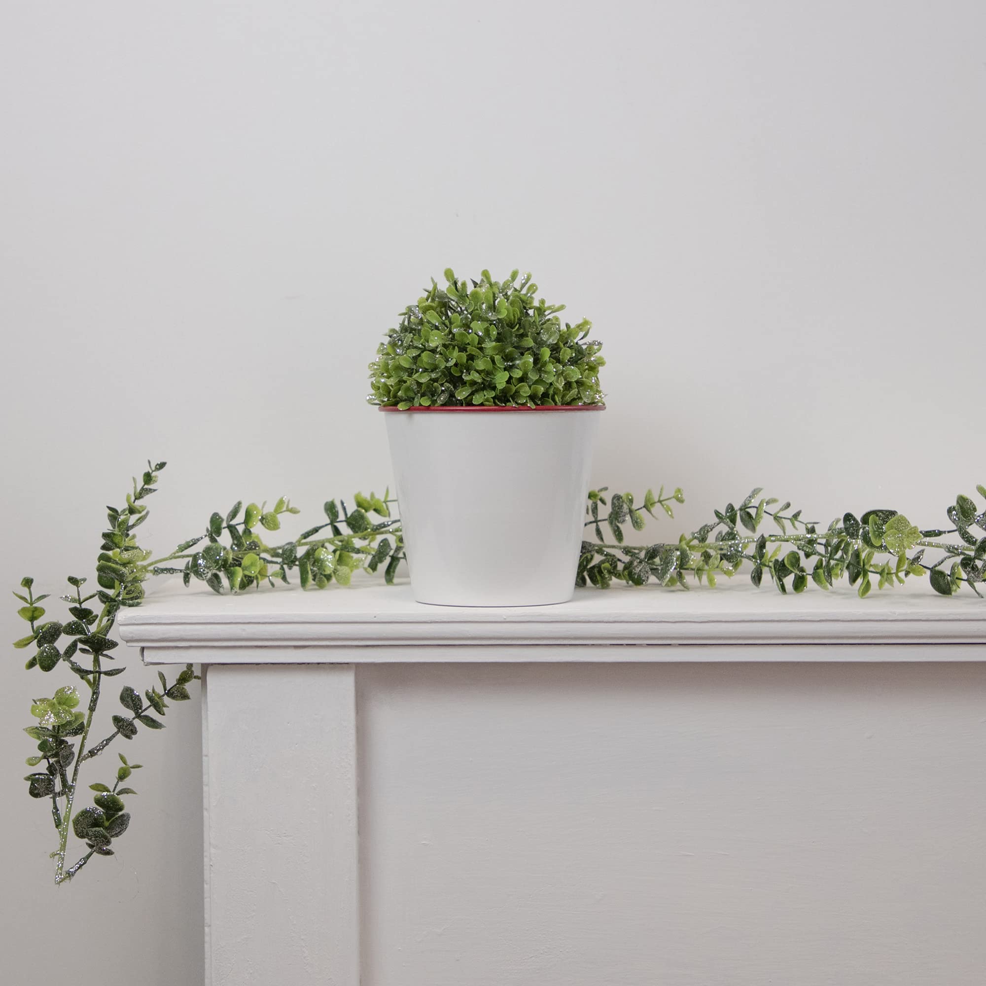 NORTHLIGHT NL00946 Pine & Sparkling Silver Decorative Grass Ball, 5