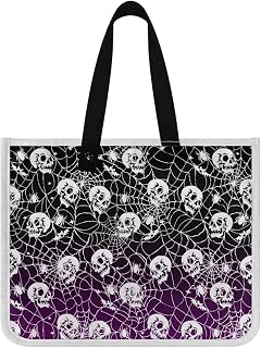 Yewattles Halloween Web Skull Car Gear Button Storage Bag Hanging Seat Back Storage Car Organizer With Storage Pockets Functional Car Accessories