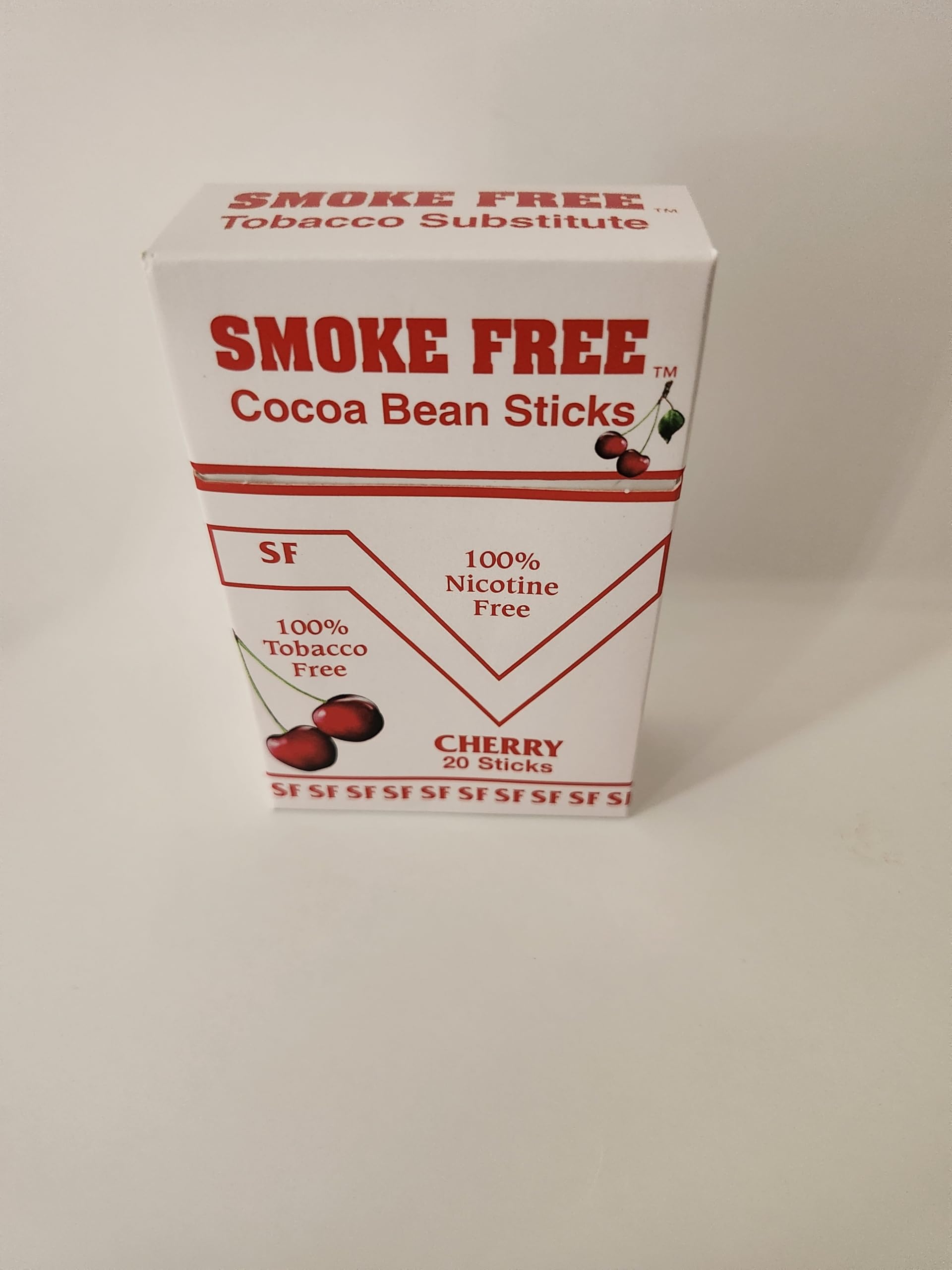 Smoke Free Cocoa Bean Sticks, Cherry Flavor One Pack Nicotine Free - Herbal Cigarettes - Tobacco-Free - Non-Habit Forming Cigarettes - Quit Smoking- 20 Sticks