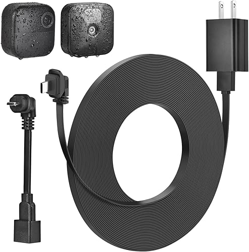 Adaptador de corriente de 25 pies para Blink Outdoor 4 (4 generación) y (3 generación) y Blink XT2XT, cable de extensión plano resistente a la