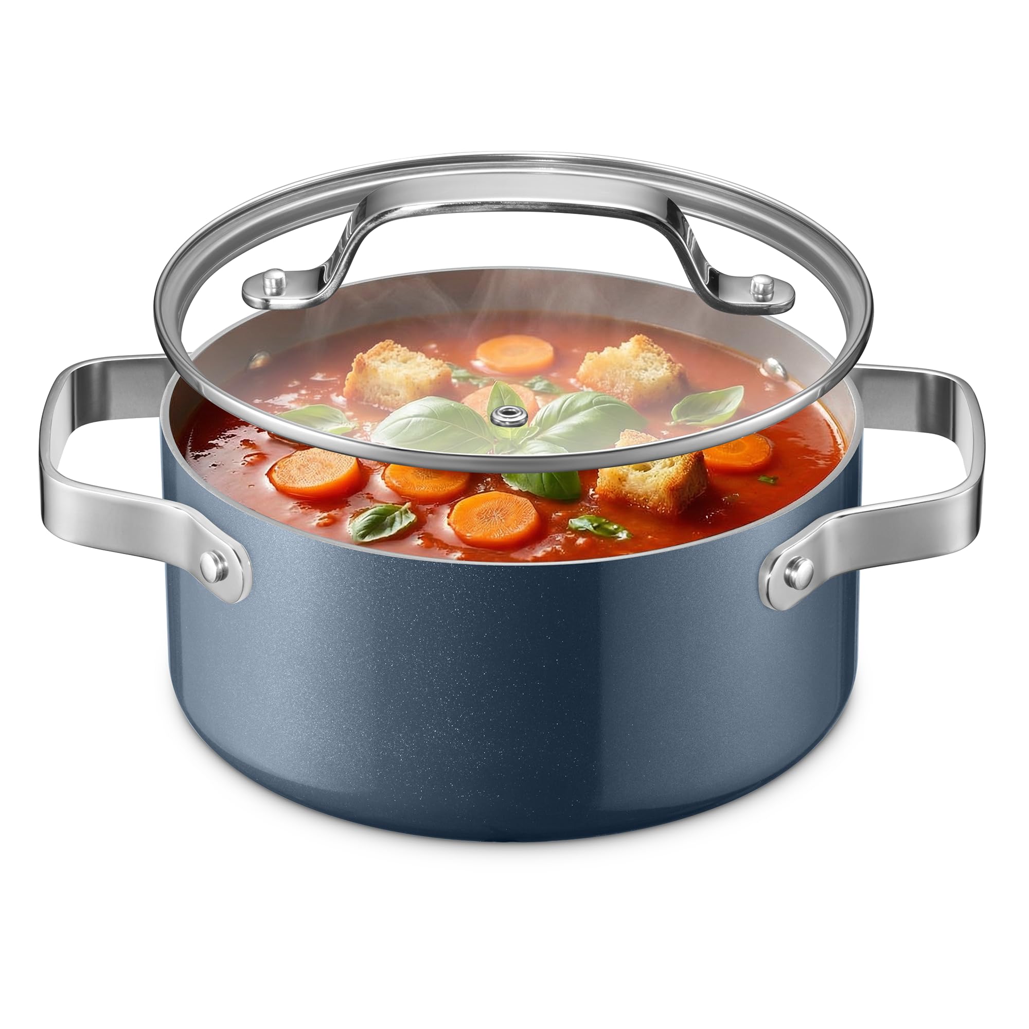Bakken 3 Quart Ceramic Coated Stock Pot with Lid