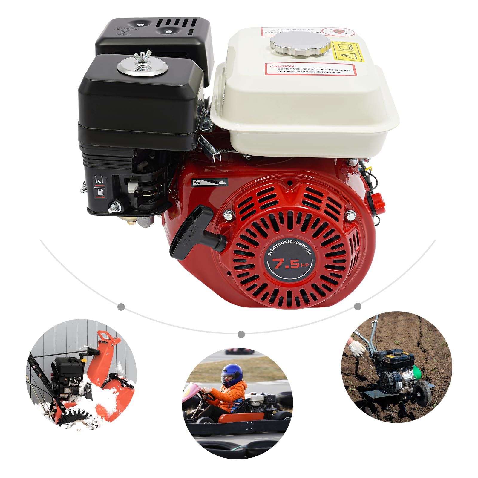 Potente motor de 4 tiempos con 7,5 CV, robusto motor de gasolina como motor multiuso y kart para diversos dispositivos