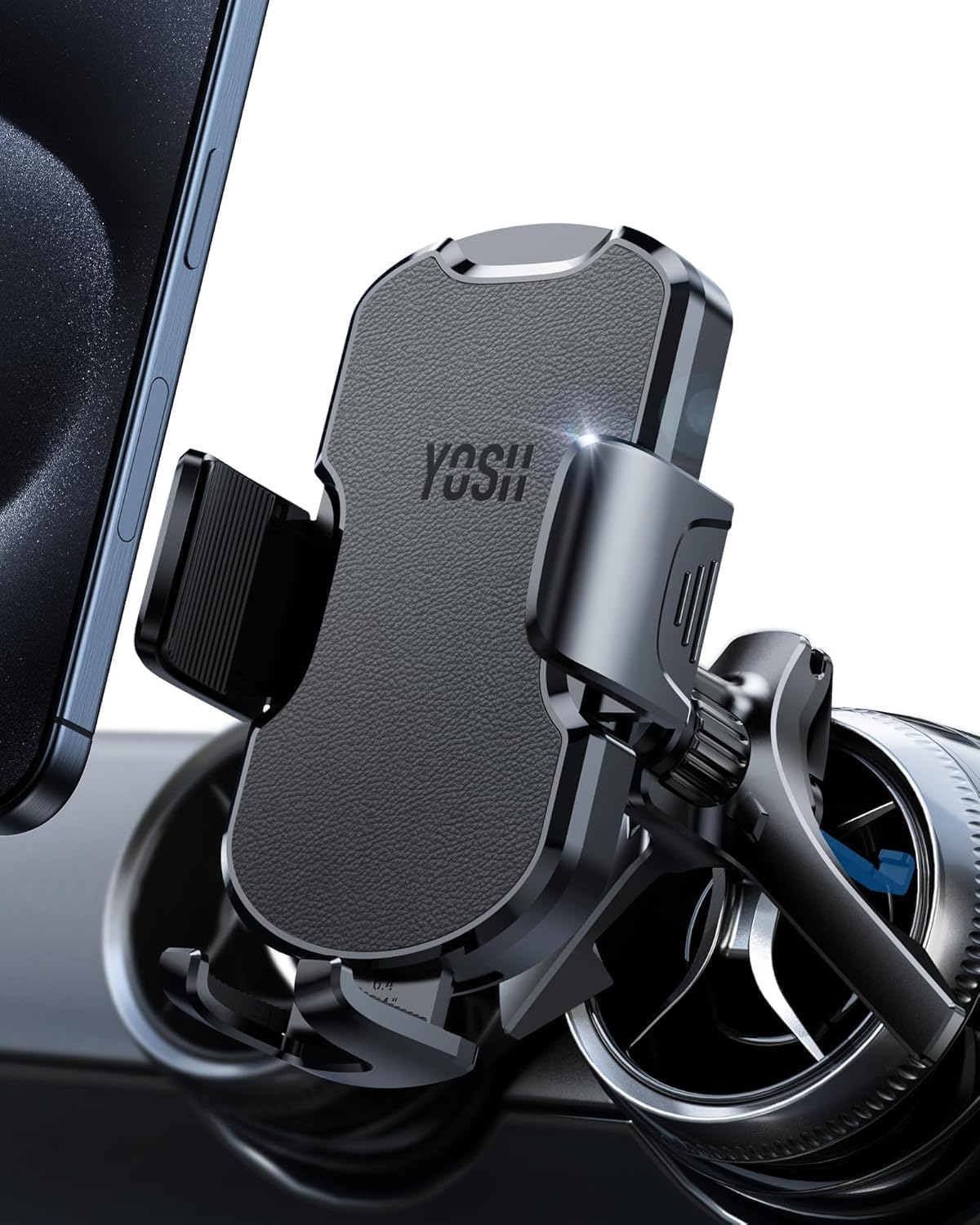 YOSH Handyhalterung Auto für Runde Lüftung [2.0 Upgrade für Audi], Upgrade-Dreieckshaken für Audi A1/A3/Q2, MiniCooper 2013-2024, perfekt für iPhone Samsung Pixel Big Phone freundlich