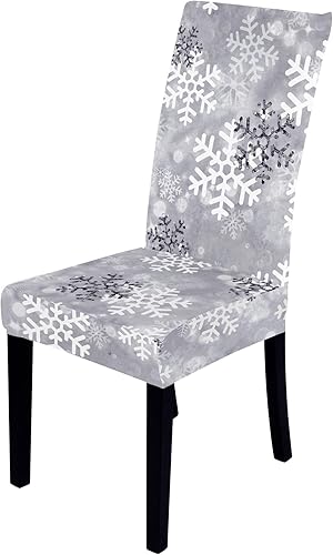 Miniatura 3 de XMNTG Fundas navideñas para sillas de comedor, fundas impresas para sillas de decoración navideña, fundas elásticas extraíbles antideslizantes y