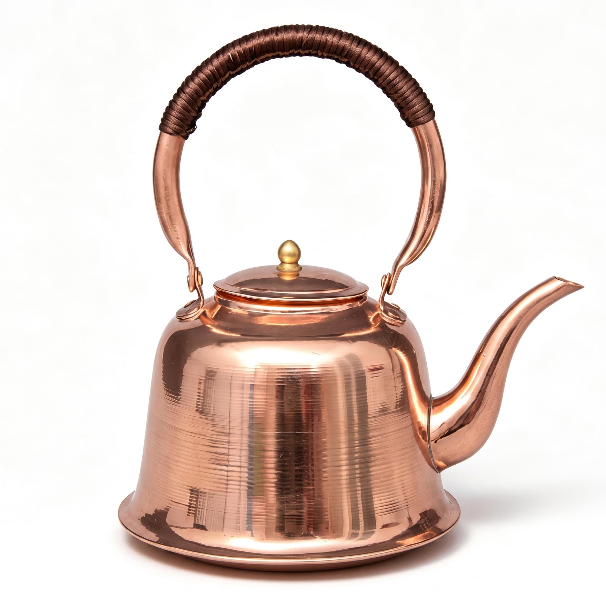 Kupfer-Teekessel, Retro 1l Kupfer-Kochkessel für Induktions- und Gasherde