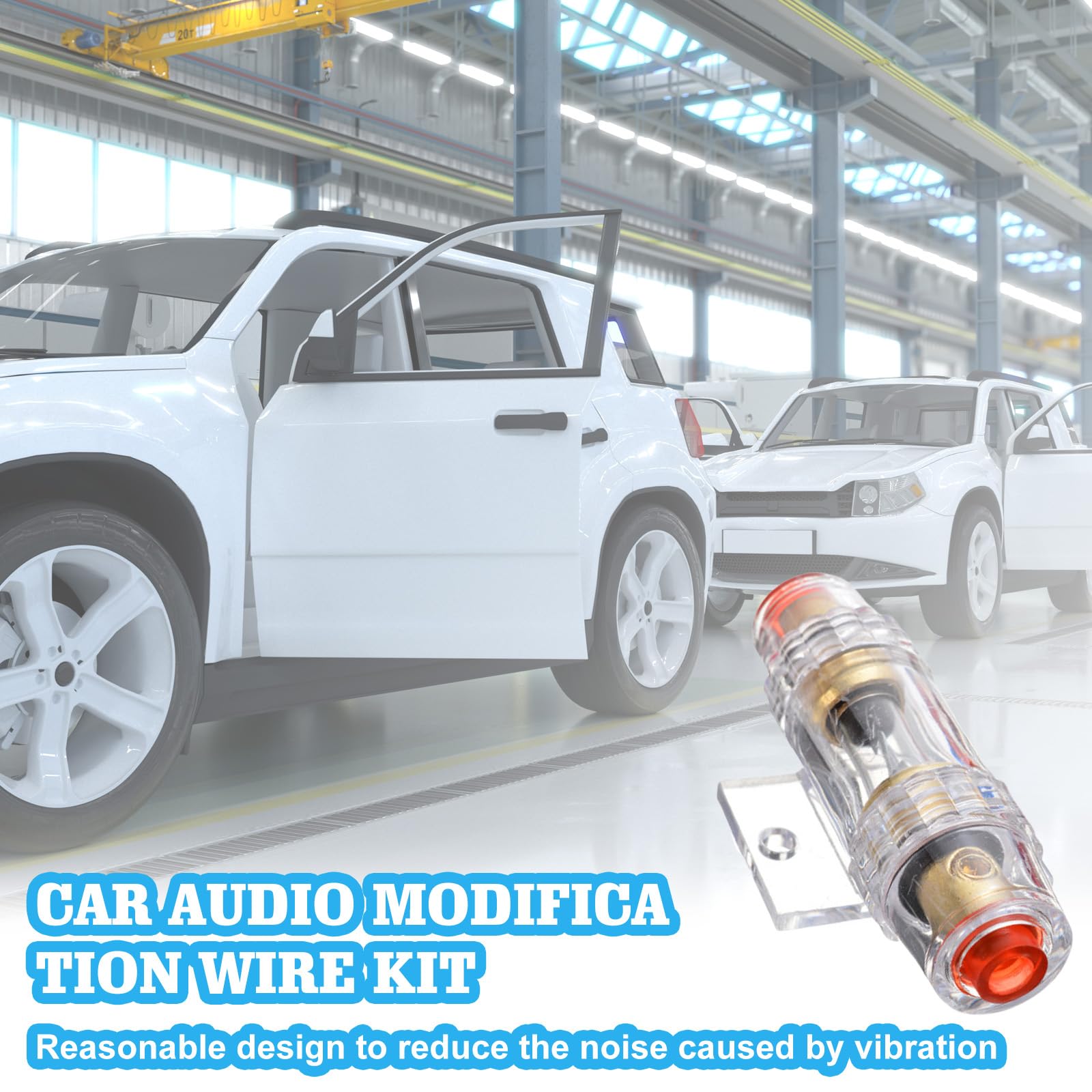 Set Cavi Per Amplificatore Auto 10 GA - Kit Collegamento Subwoofer Con Portafusibili E Fascette - Foto 6