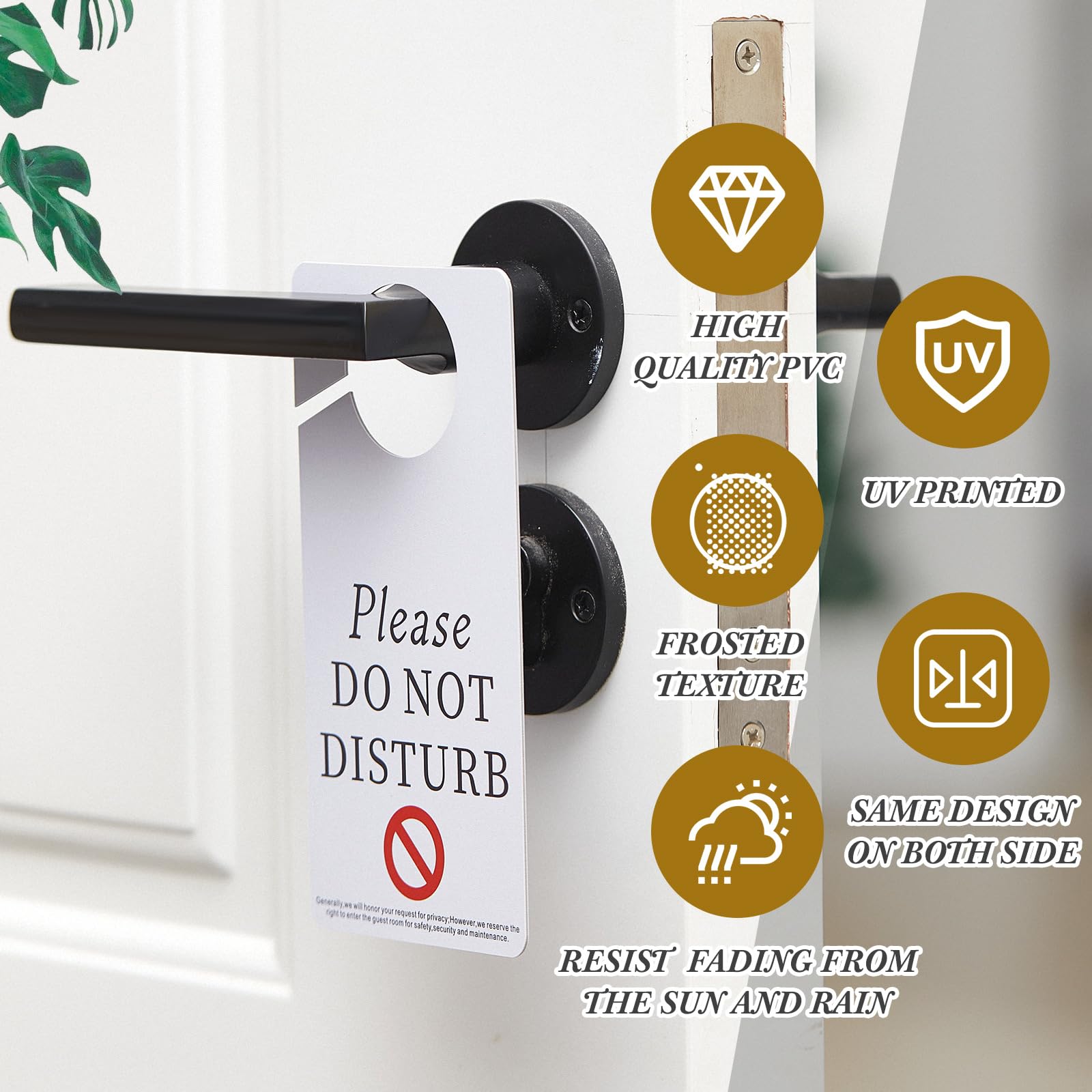 Teenyyou 100 letreros para colgar en la puerta con texto en inglés "Do Not Disturb" de 7,6 x 15,2 cm, con texto en inglés "Please Do Not Disturb" en ambos lados, materiales gruesos de PVC, diseño