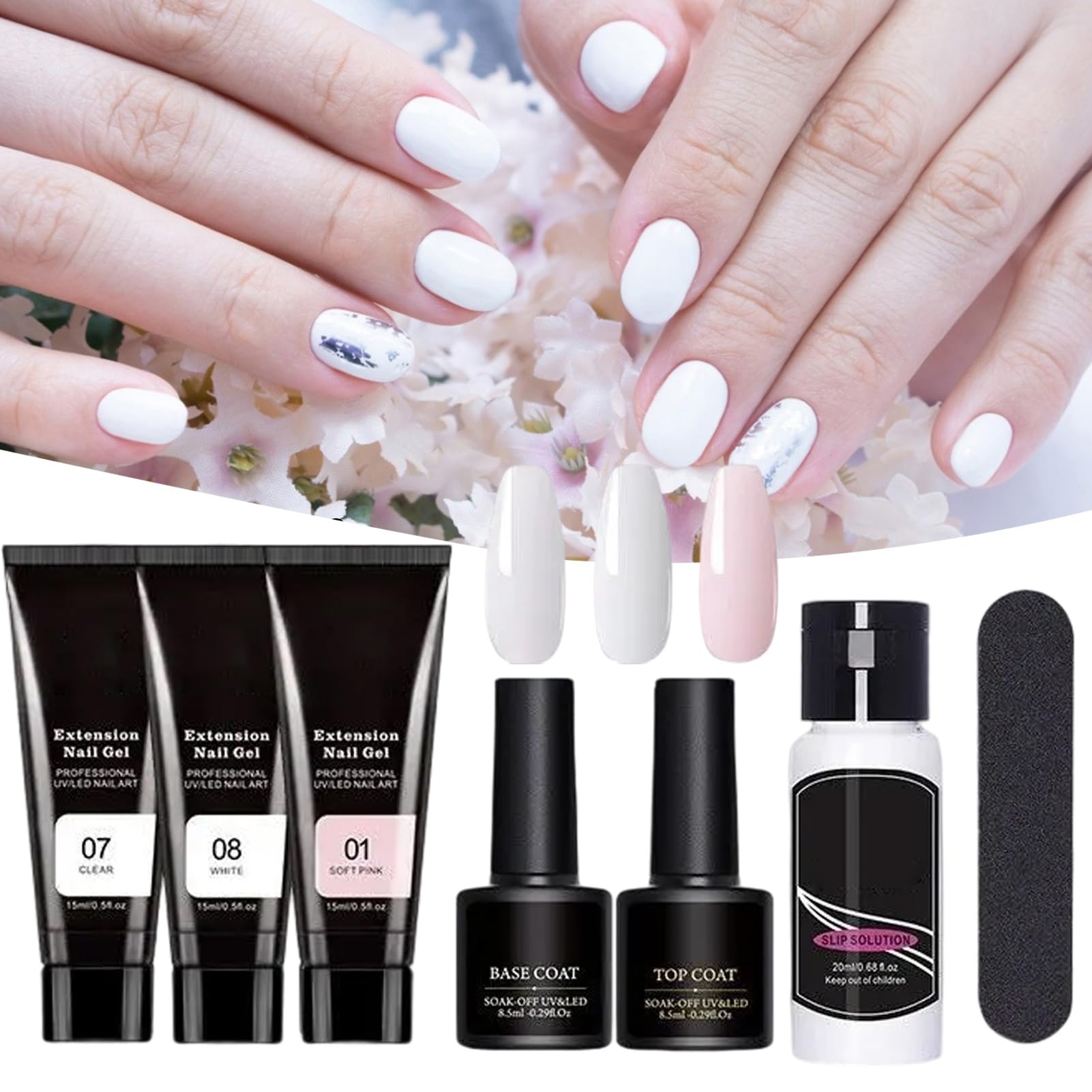 Kit di gel per unghie Builder, kit gel di prolungate Poly Kit di gel a 3