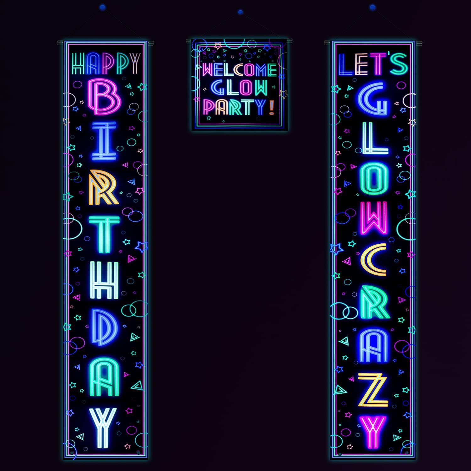 Glow Neon Party Decorations Glow in the Dark Theme Happy