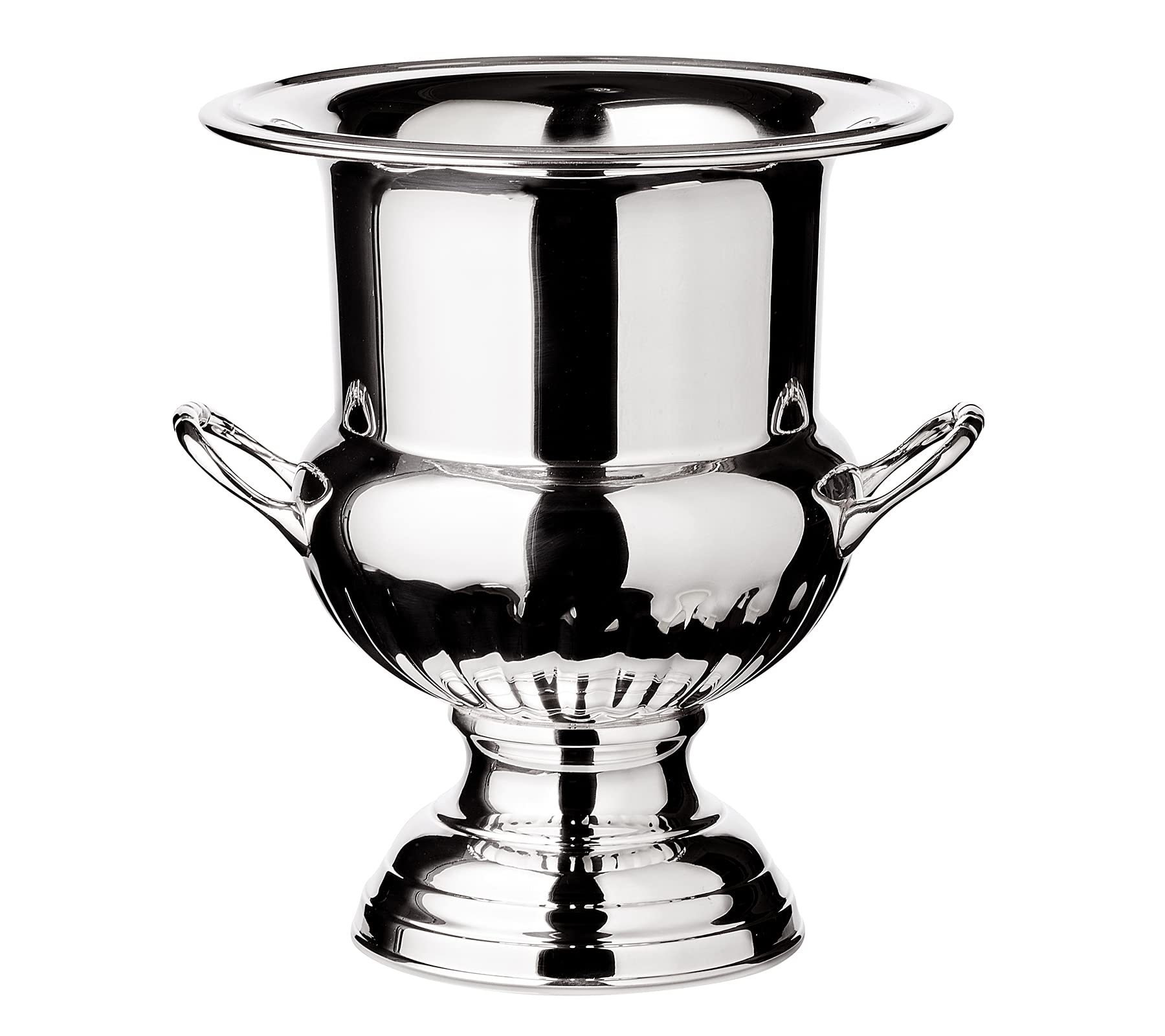 EDZARD Champanera Queen Anne (H 26 cm, Ø 23 cm), plateada gruesa, con asas, para 1 botella – enfriador de vino, enfriador de botellas, cubitera