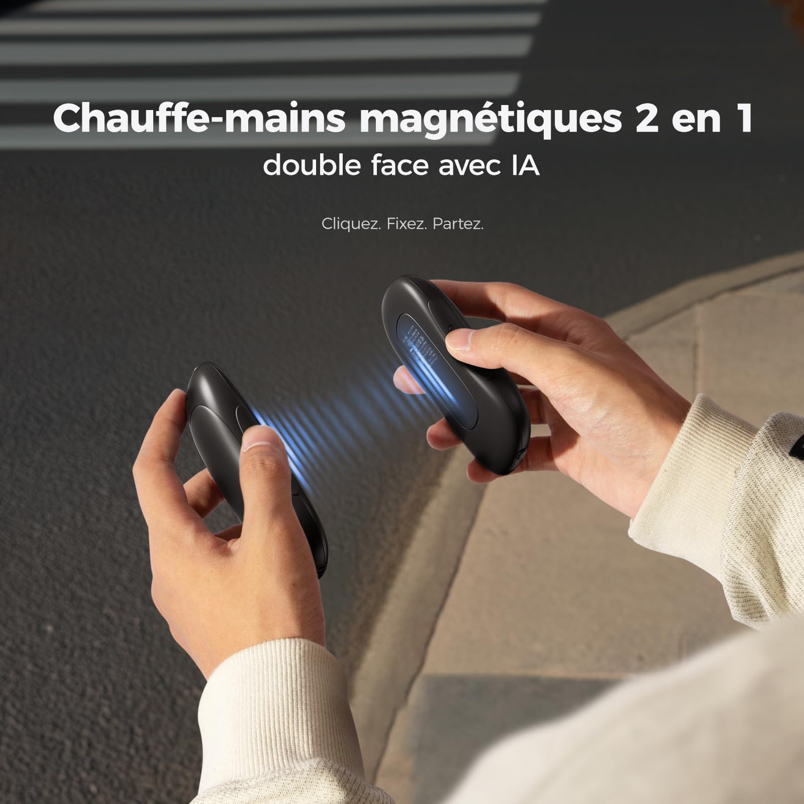 OCOOPA Chauffe-Main Rechargeable 10000mAh USB, Chaufferette Électrique Magnétique Réutilisable, 4 Niveaux de Chaleur, Cadeau Tech pour Hommes, Convient pour Golf, Chasse et Camping, UT3 Pro