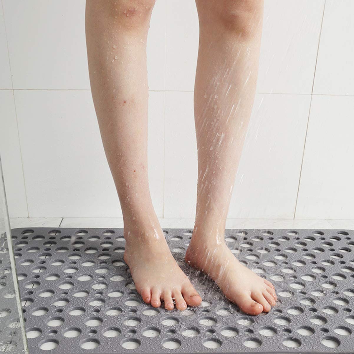 Alipis -Alfombrilla de de Material Duradero No Se Decolora para Suelo de Baño 60 X 90 Cm Color Gris