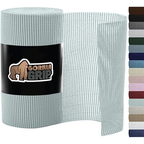 Gorilla Grip Drawer and Shelf Liner, Strong Grip, Non Adhesive Easiest Install Mat, 20 in x 10 FT, Durable Organization Liners, Kitchen Cabinets Drawers Cupboards, Bathroom Storage Shelves, Spa Blue