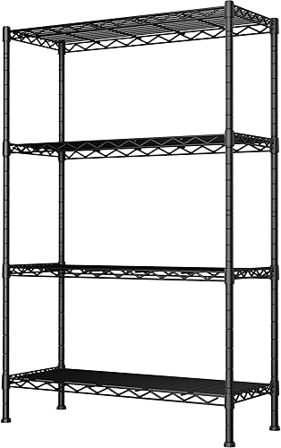 Estantería de 4 alambres de 14 pulgadas de largo x 36.2 pulgadas de ancho x 53.5 pulgadas de alto (4 niveles), estante de almacenamiento de metal
