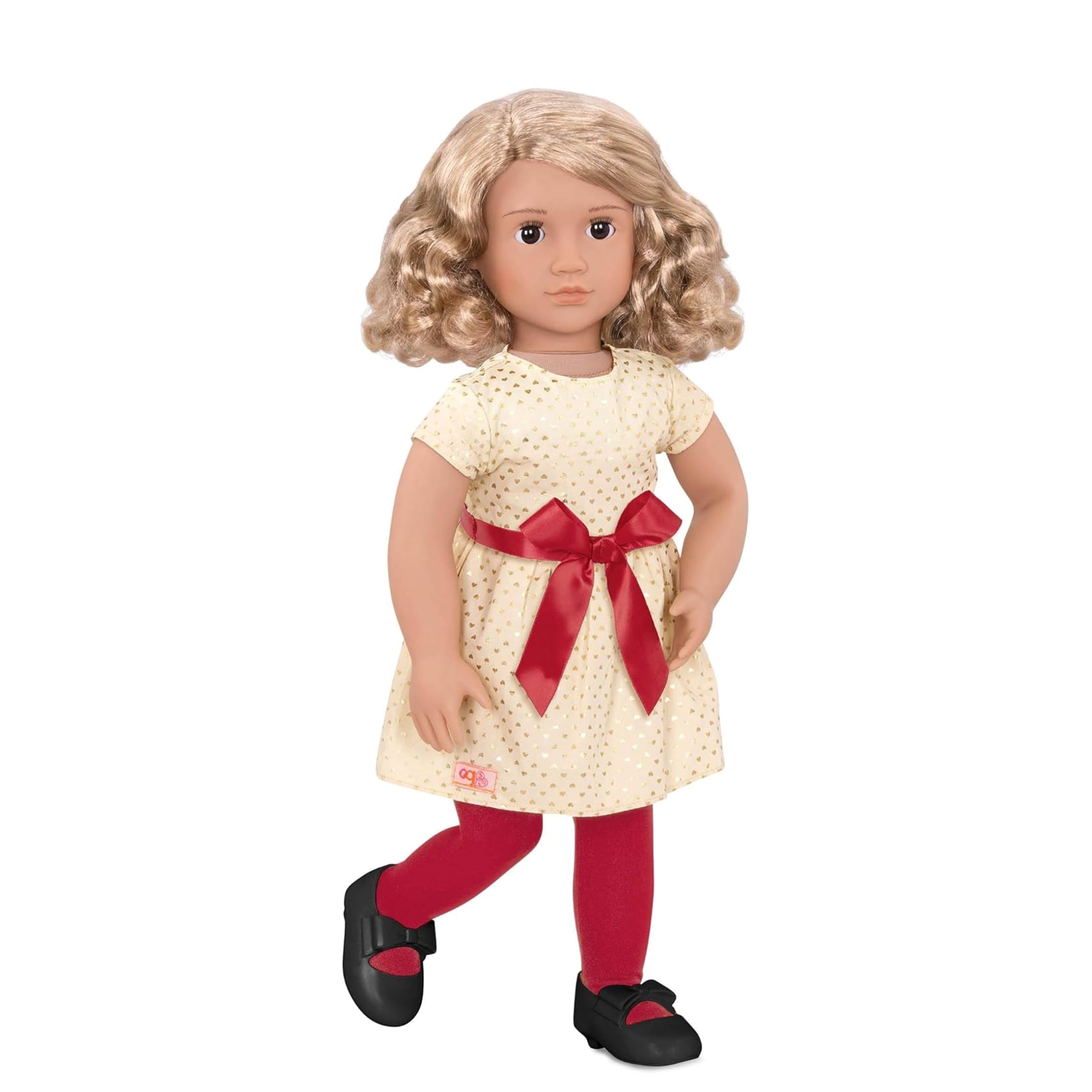 Our Generation – 18-Inch Holiday Doll – Blonde Hair & Brown Eyes – Posable Arms & Legs – Dress Outfit, Pajama & Accessories – Toys For Kids Ages 3 & Up – Noelle