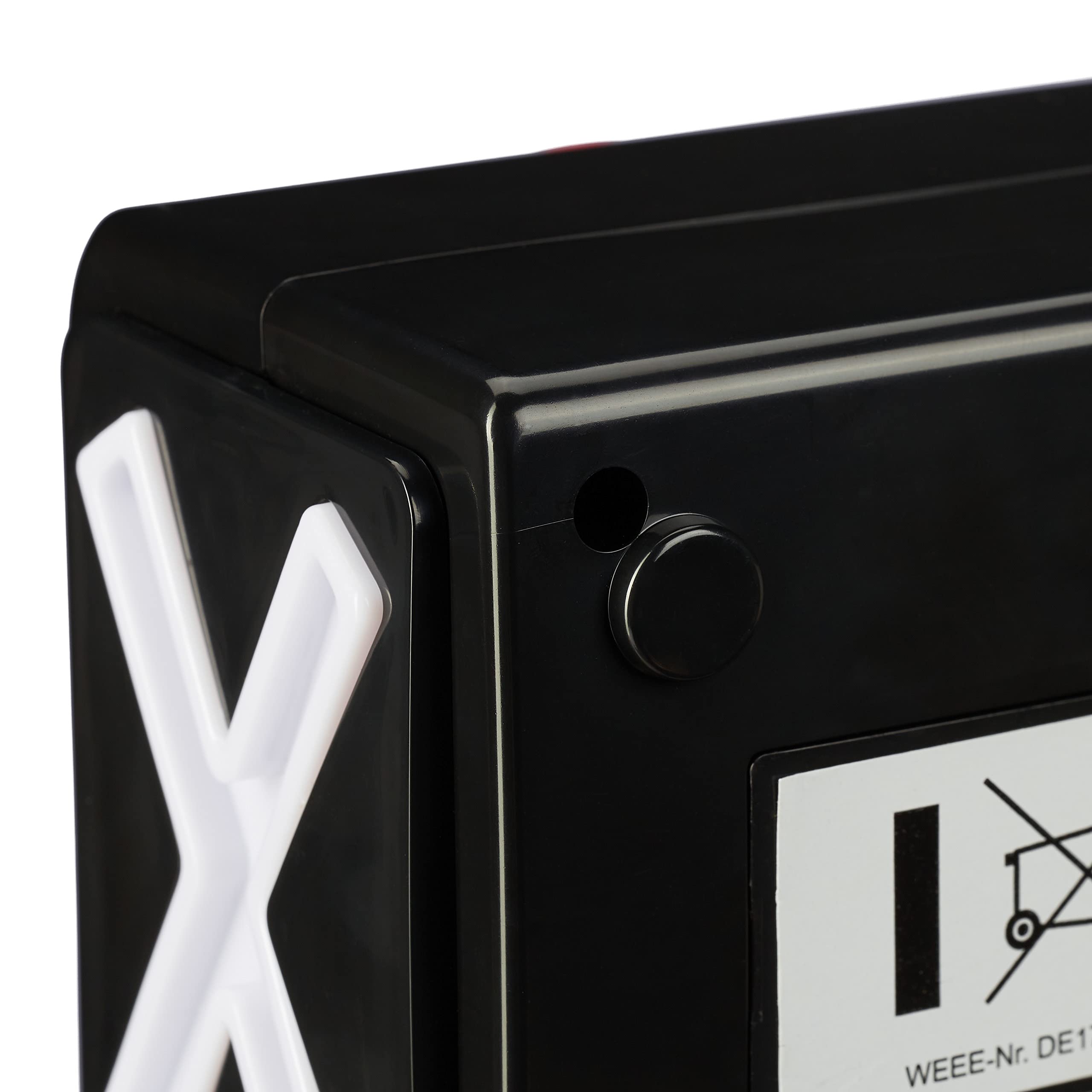 Relaxdays Bottone Buzzer con Suoni & Luci, Accessorio per Serate di Gioco, Party, Quiz, Società, Plastica, Rosso Nero