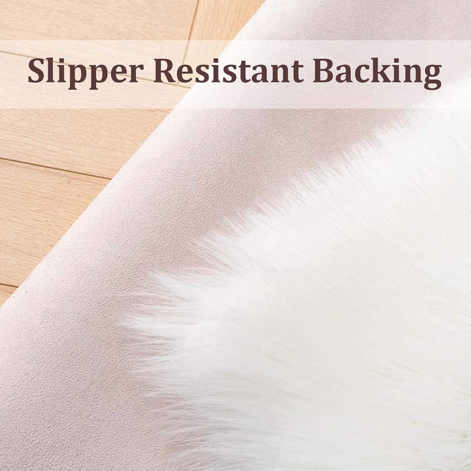 Faux Fur Rug Soft Fluffy Carpet 24 x 35 inch, Faux Fur Sheepskin Area Rugs, Bedroom Bedside Carpets, Shaggy Plush Floor Rugs for Living Room Sofa, Rectangle