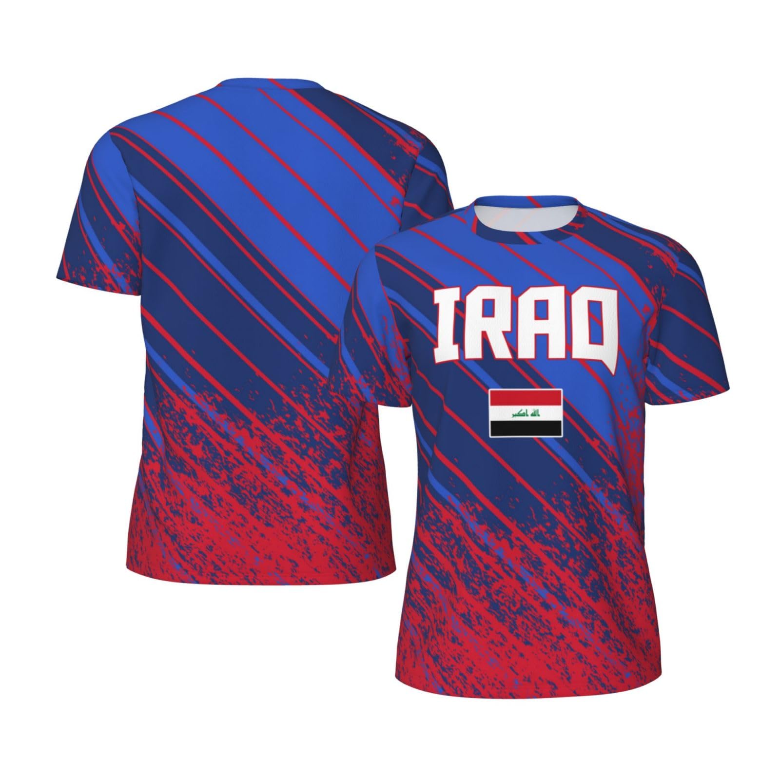DABOYOZHZH Iraq Flag Cool Iraqans (58) Sports Jersey Mesh T-Shirt 3D Print for Running Cycling Soccer Tennis Fitness Climbing Shirts