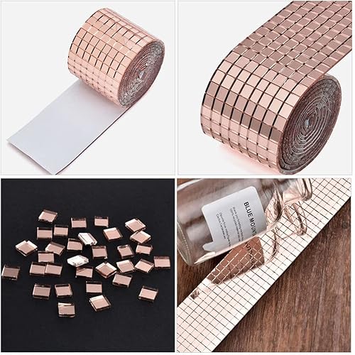 Miniatura 7 de Pegatinas adhesivas de mosaico, azulejos de pared de mosaico, azulejos de espejo cuadrados, autoadhesivos, papel tapiz de vidrio para piso, cocina,