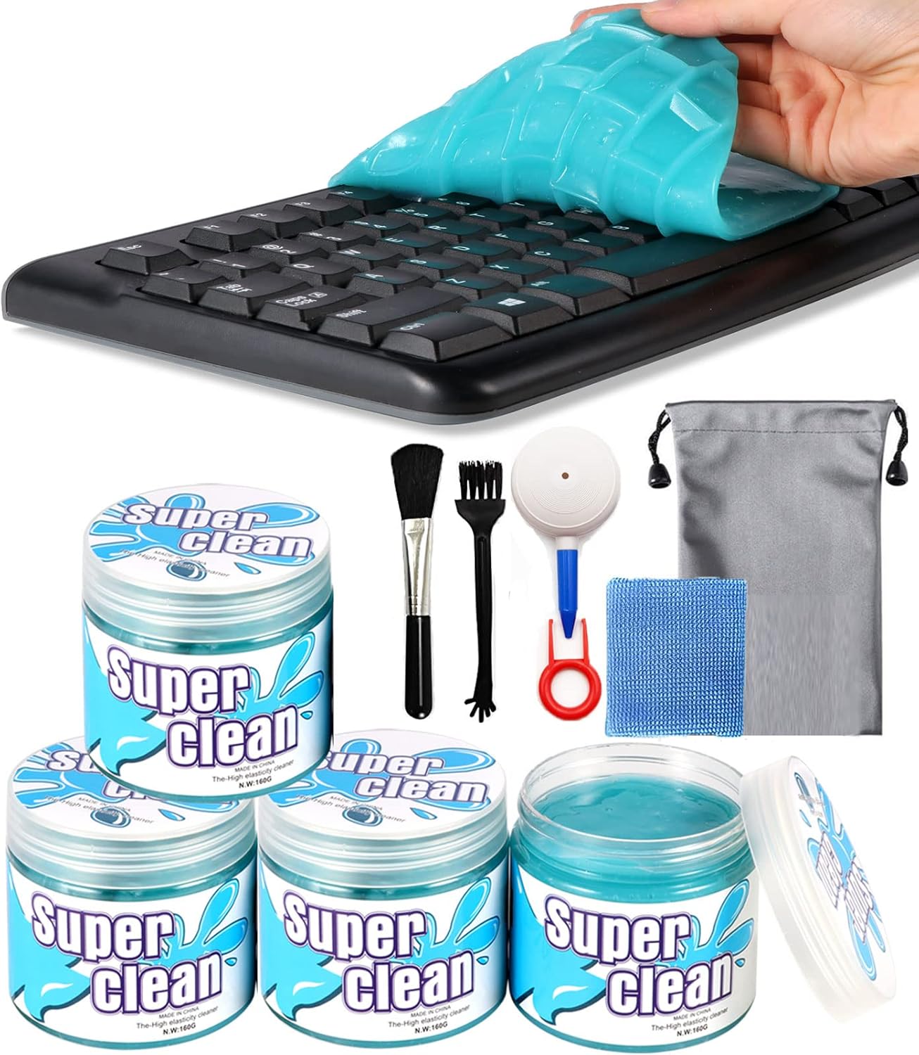10 Pcs Keyboard Cleaner kit, Cleaning Gel with Cleaning Kit, Car Interior Cleaner