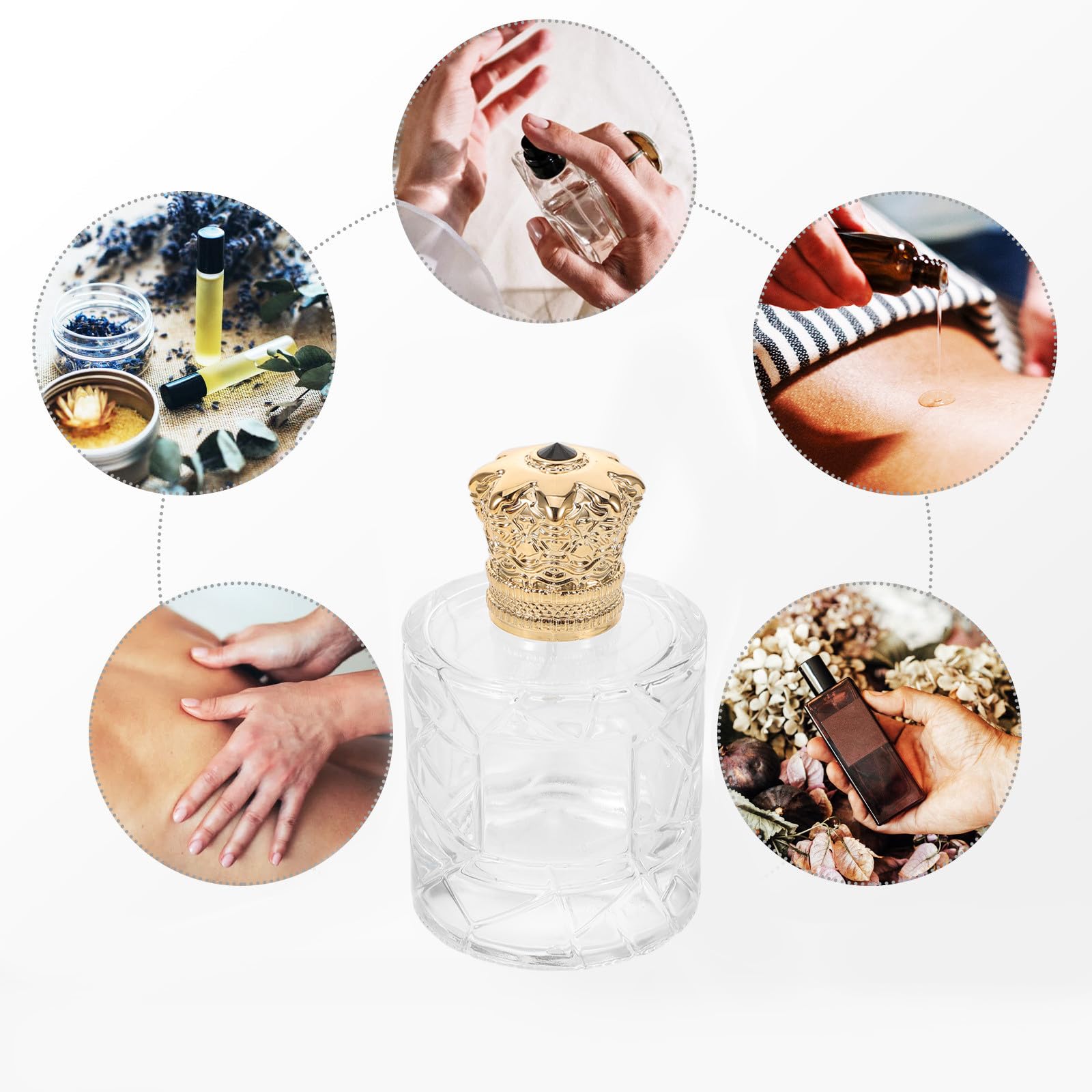3pezzi Flacone di Profumo in Vetro Trasparente per Viaggi Bottiglie di Ricarica Riutilizzabili per Profumi Mini Atomizzatore Spray per Fragranze e Cosmetici