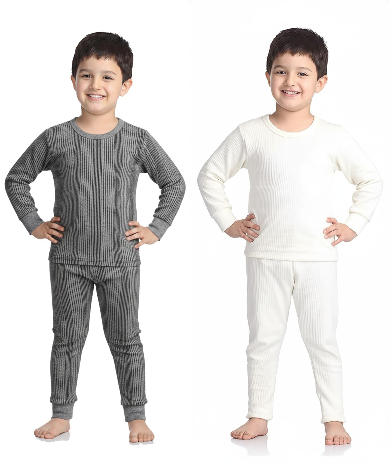 Baby & Kids Unisex Thermal Wear Set— Full Sleeves Top & Pyjama (Pack of 2)-image-17