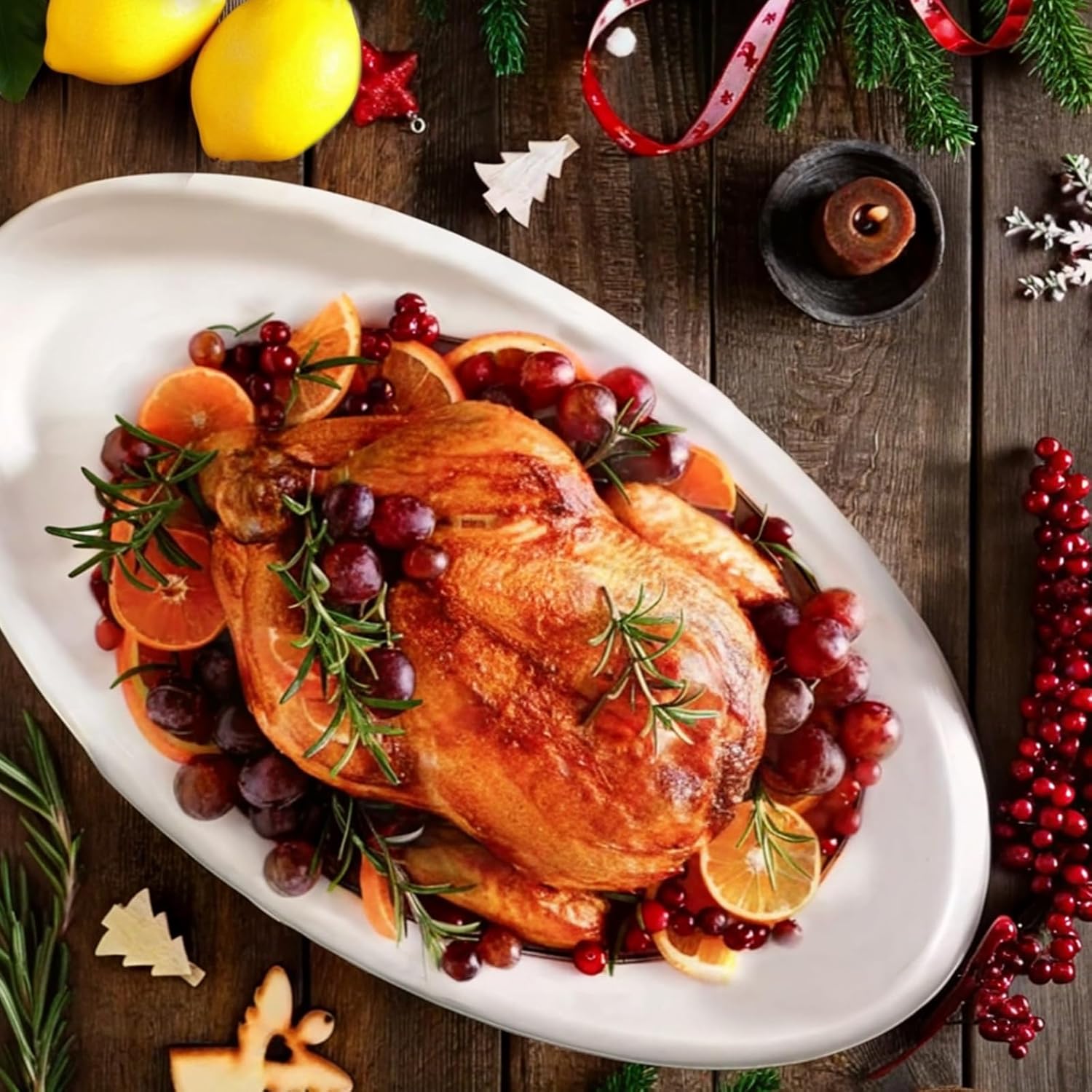 DOWAN 16" Serving Platters, Serving Platters for Wedding, Large Oval Porcelain Serving Tray for Entertaining, Dinner Platters for Serving Food Appetizers Meat, Serving Dishes for Parties, Set of 2 - Image 2