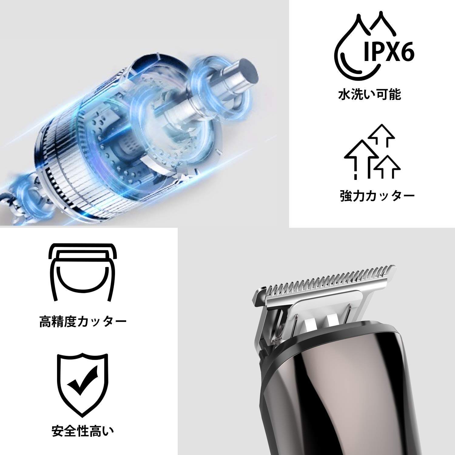 Amazon.co.jp: 電動バリカン バリカン 6 in 1多機能 ヘアーカッター