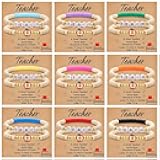 COLOYAN 18PCS Teacher Appreciation Gifts for Women Men, Teacher Gifts Wooden Beaded Bracelet elastic Clay Bracelet, Birthday Christmas Thanksgiving Thank You Gifts for Teachers