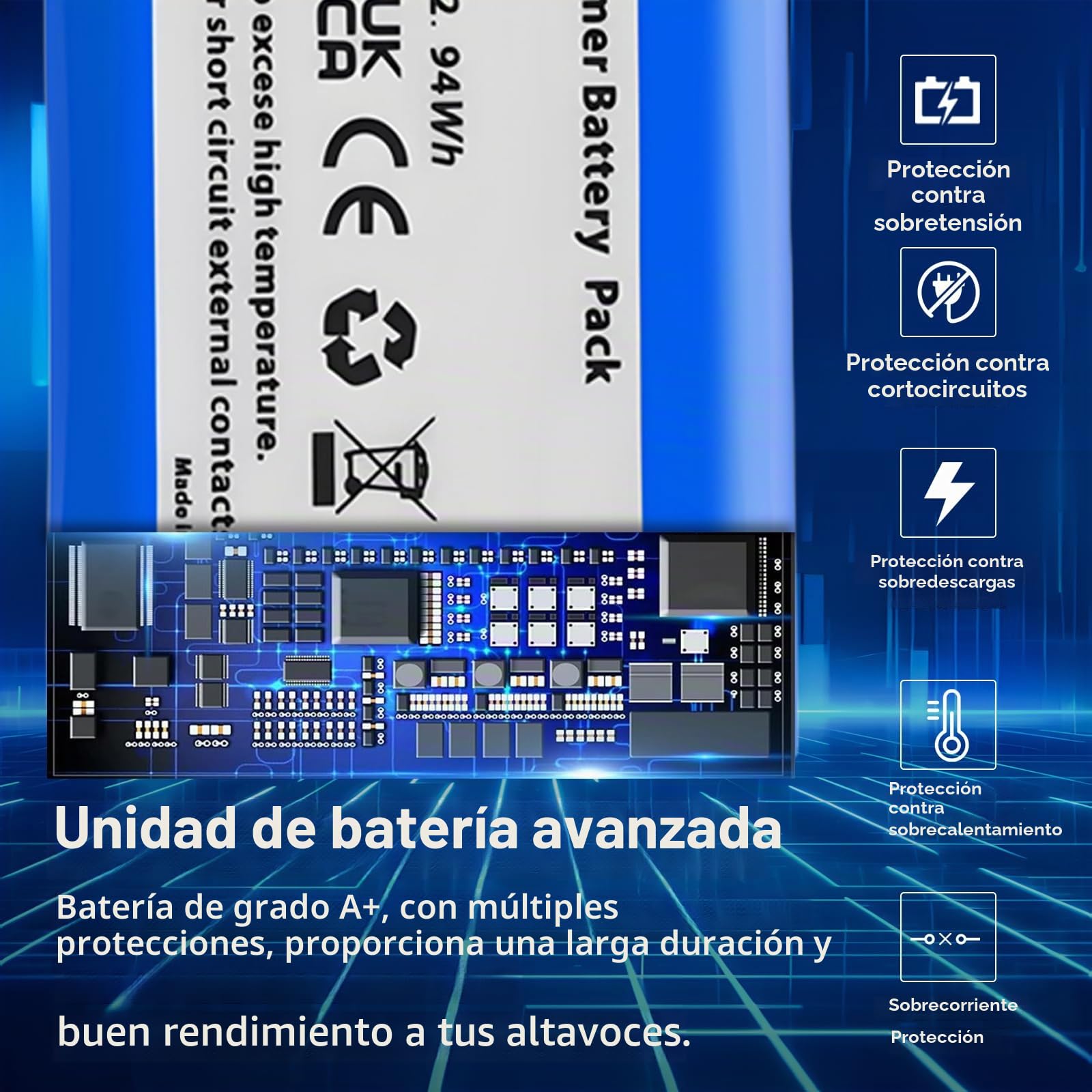 Pickle Power 6200mah Batería para JBl Charge 3 GSP1029102A 2016 Edición