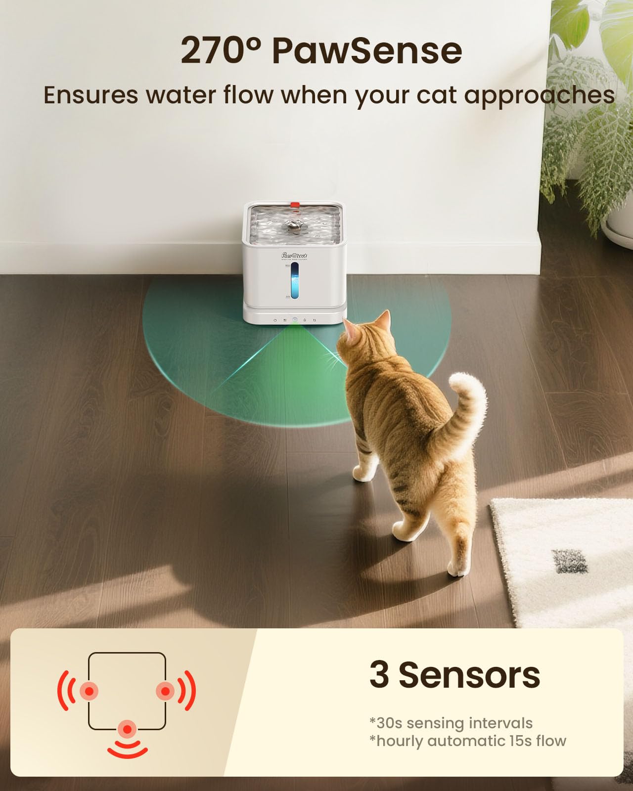 Fuente de agua inalámbrica para gatos, fuentes para gatos para beber, fuentes de agua inalámbricas para mascotas para interiores, dispensador automático de cuencos de agua para perros, funciona con