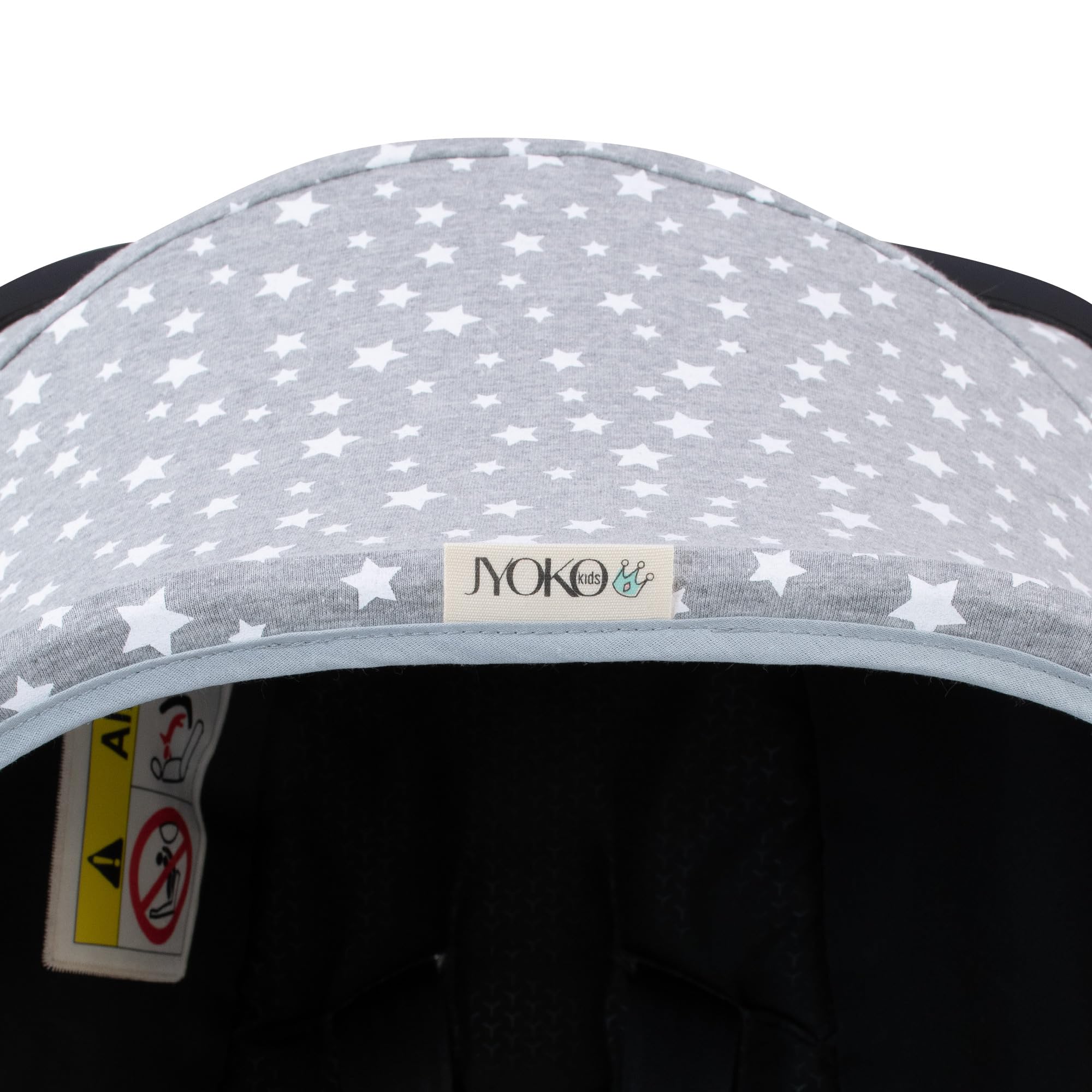 JYOKO Kids Funda para Silla de Auto Y Cochecito Compatible con Doona en Algodón 100% (White Star, Capota)