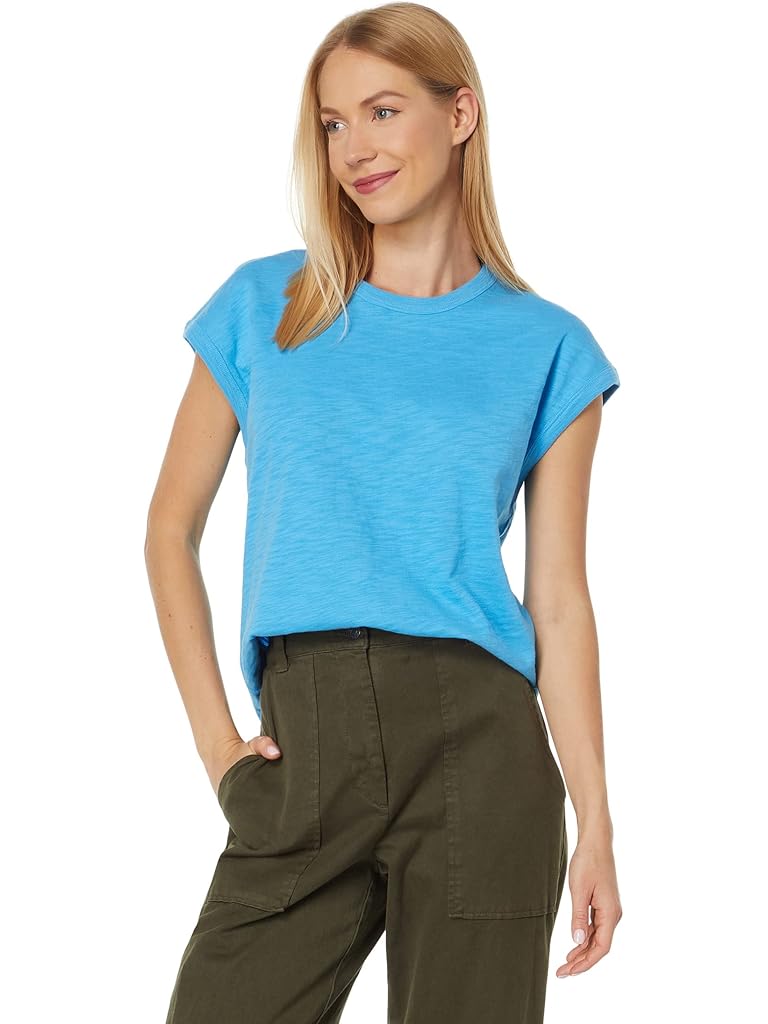 Blue Lilla P Sleeveless Rib Trim Crew Neck