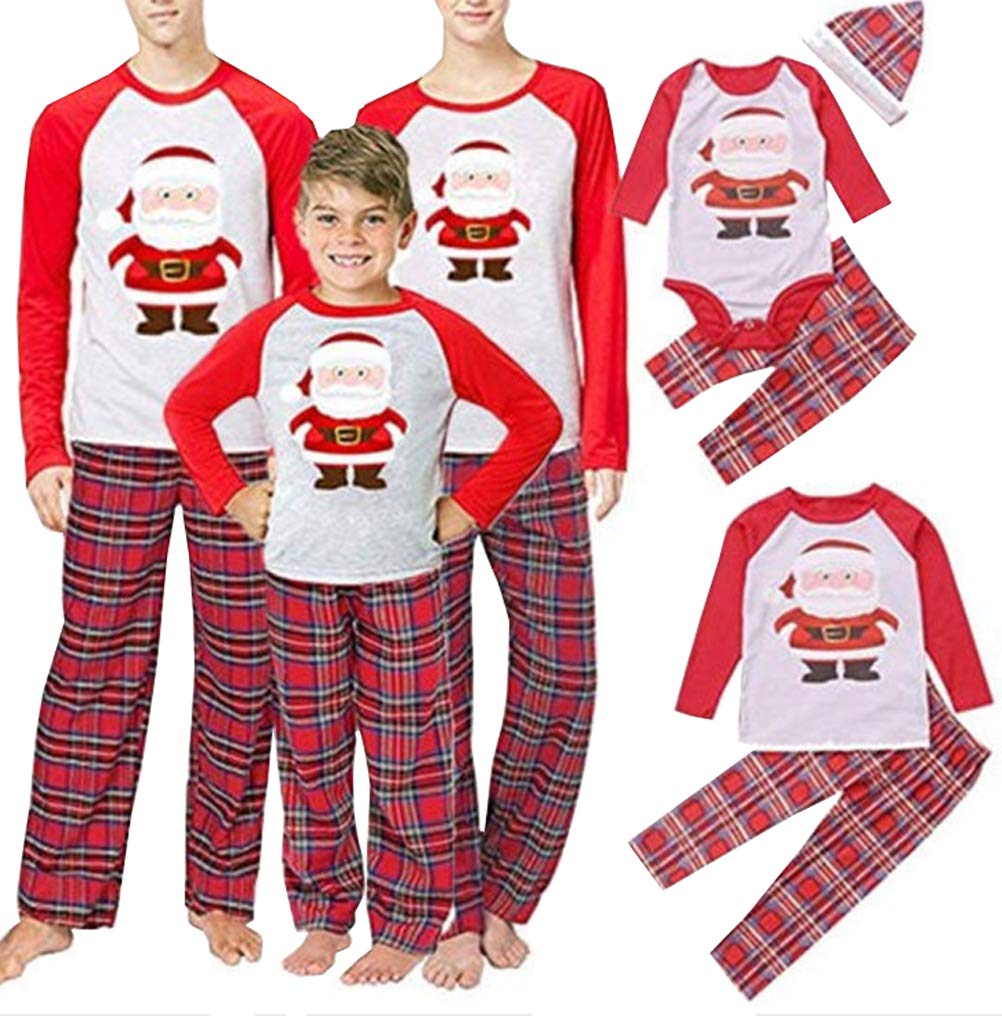 SAMGU Pigiama Famiglia Natale Set Pigiama di Capodanno Indumenti da Notte Abiti Natalizi Tuta per papà Mamma Bambini
