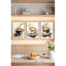 Kututr Kahve Tutkunlar na  zel  er eve G r n ml  3 L  Tablo Seti Crvs1004,Crvs1004 21 X 30