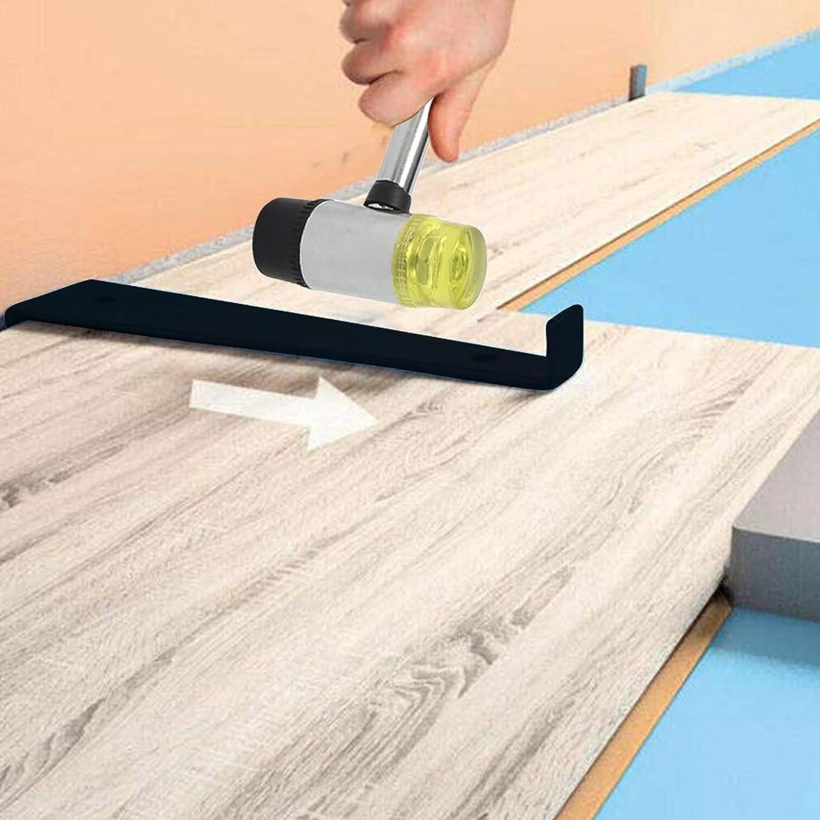 Vinylboden Verlegeset 33 Stück Laminatboden Set Vinylboden Verlegeset Laminat Holzfußboden Installations Set, 30 Montagekeile, Schlagklotz, Zugstange, Doppelseitiger Hammer