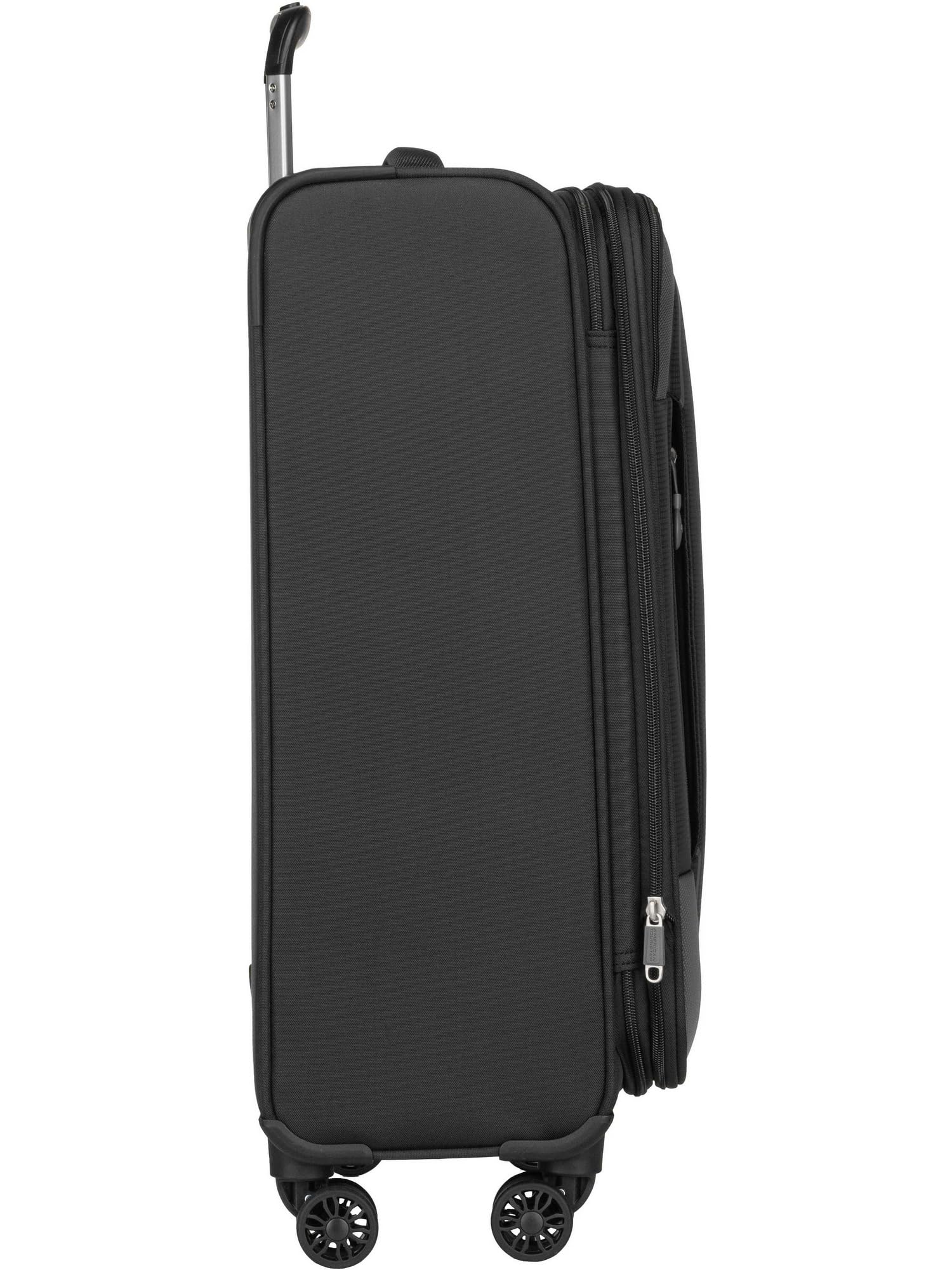 American Tourist Pulsonic - Spinner M, rozszerzalna walizka, 68 cm, 64/74 L, czarny (asfalt czarny)