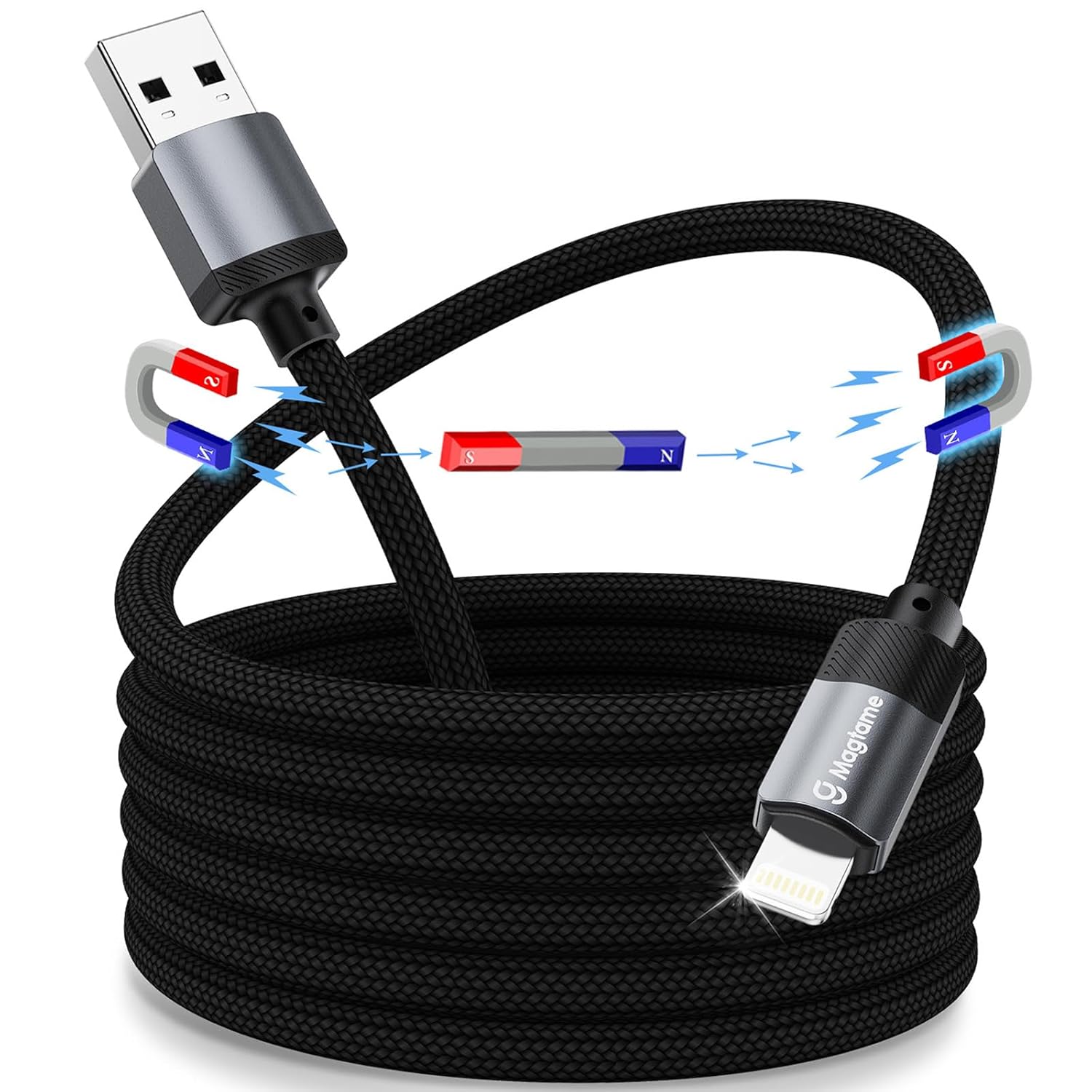 Magtame Coiled iPhone Charger 3.3ft, iPhone Lightning Cable