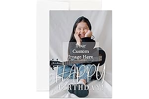 Personalized Happy Birthday Card Custom Your Photo Image Upload Your Text Single Card