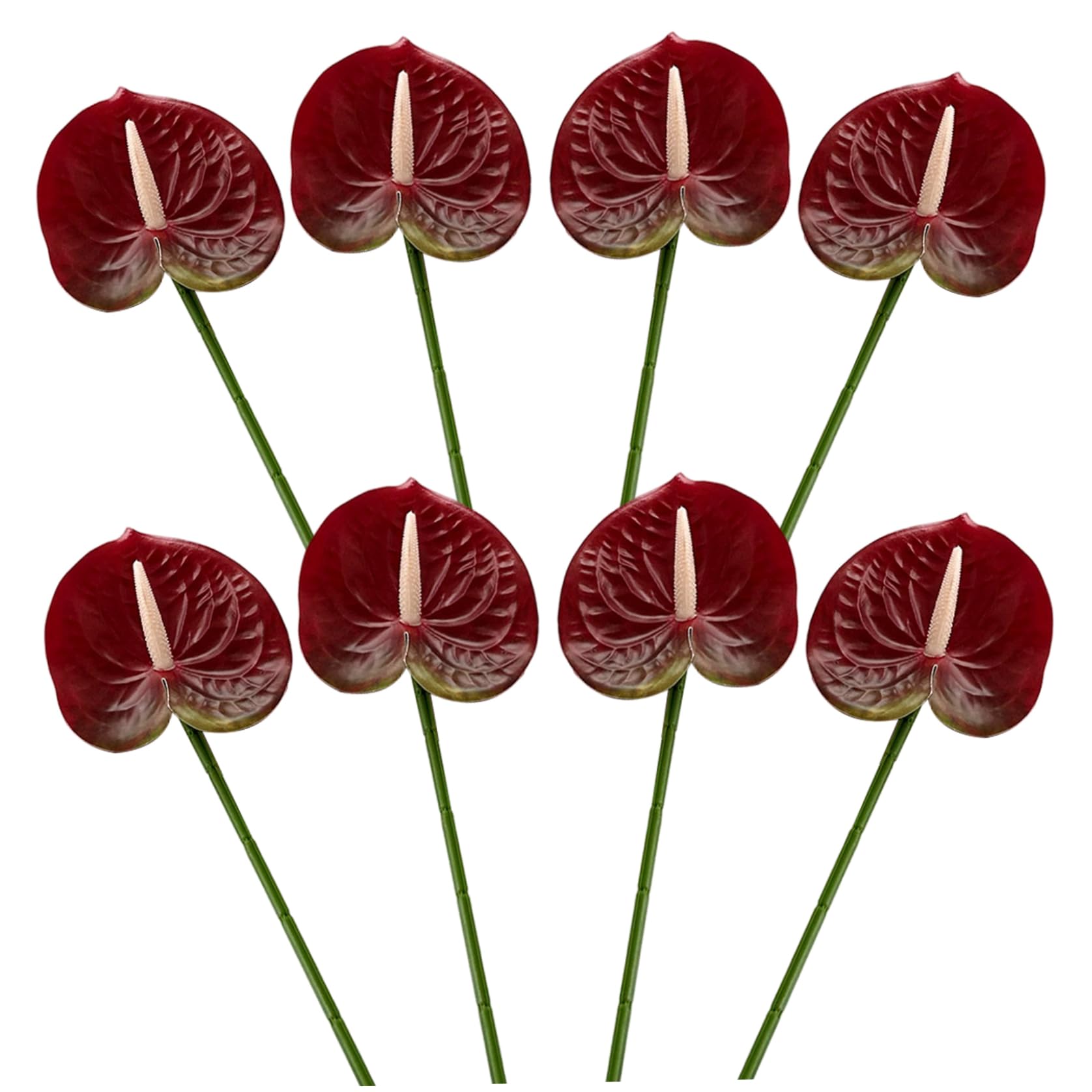 Fleurs artificielles d'anthurium x8 pour décoration florale de mariage et maison 60cm