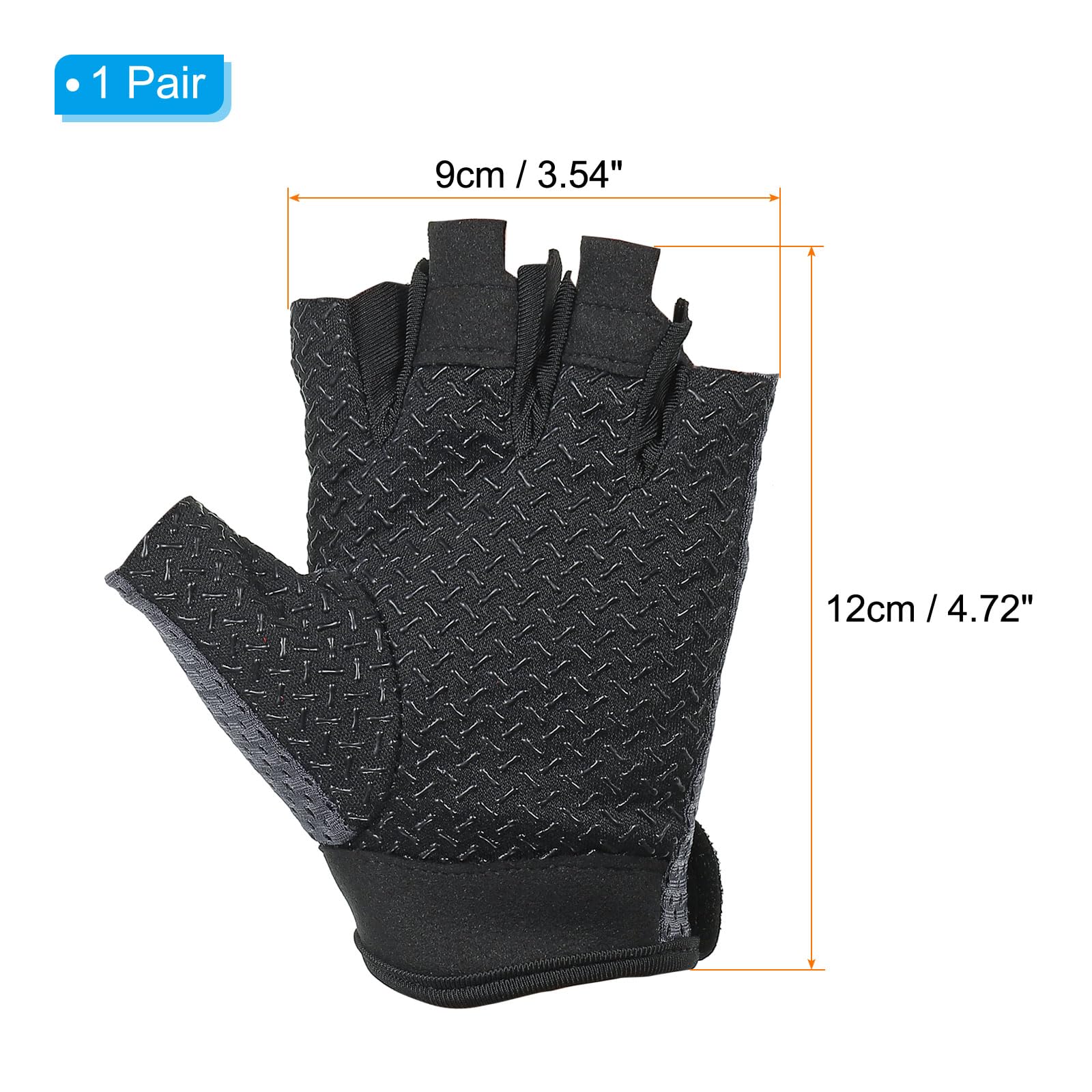 PATIKIL Fishing Gloves, 1 Pair Breathable Fingerless Sun Protection Gloves for Men Women Rowing Kayaking Cycling Hiking, Grey (XL Size) - Image 2